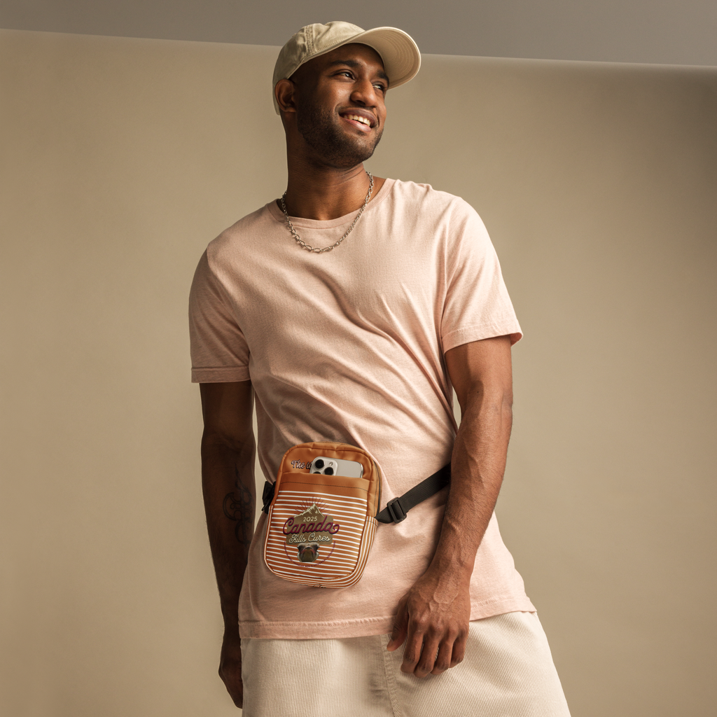 Canada Ostrich Farm Remembrance Crossbody Bag for charity (front, back, interior graphics)