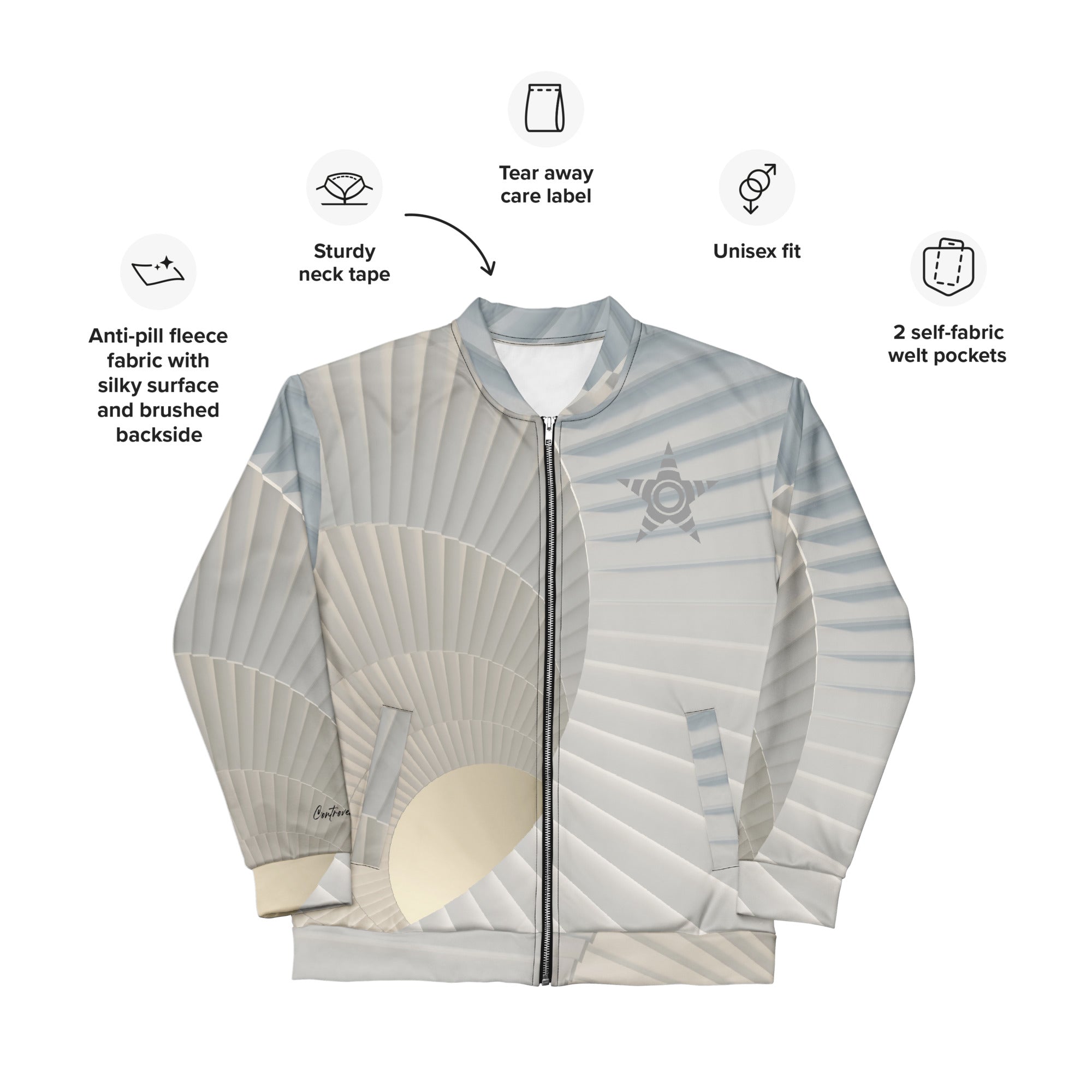 Spiral Illusion Bomber Jacket (S-2X)