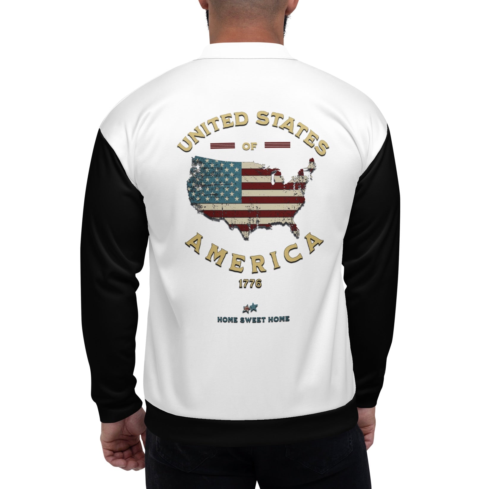 Uniting All Americans! Patriotic 1776 USA 250 Proud American Citizen Unisex Bomber Jacket (XS-3X)