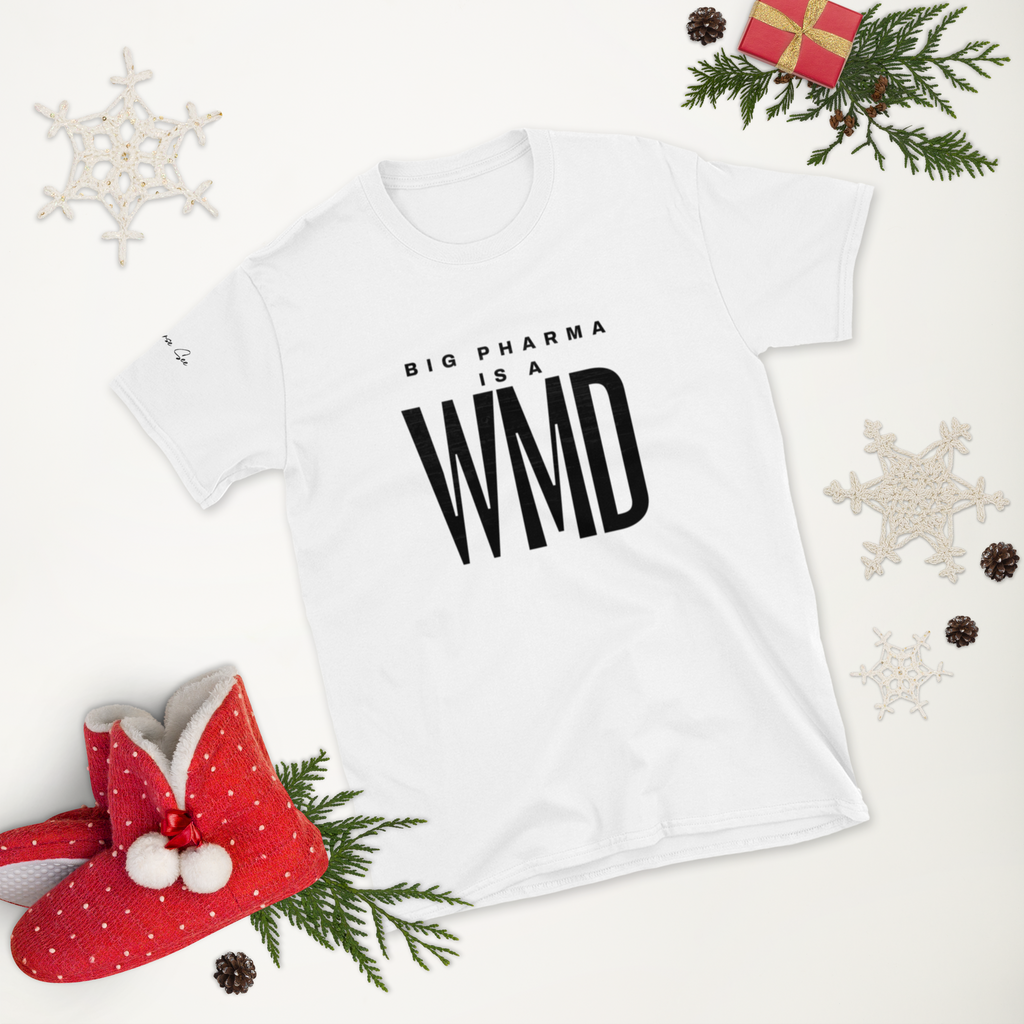 Big Pharma is a WMD tee, simple (6 color options) S-2X