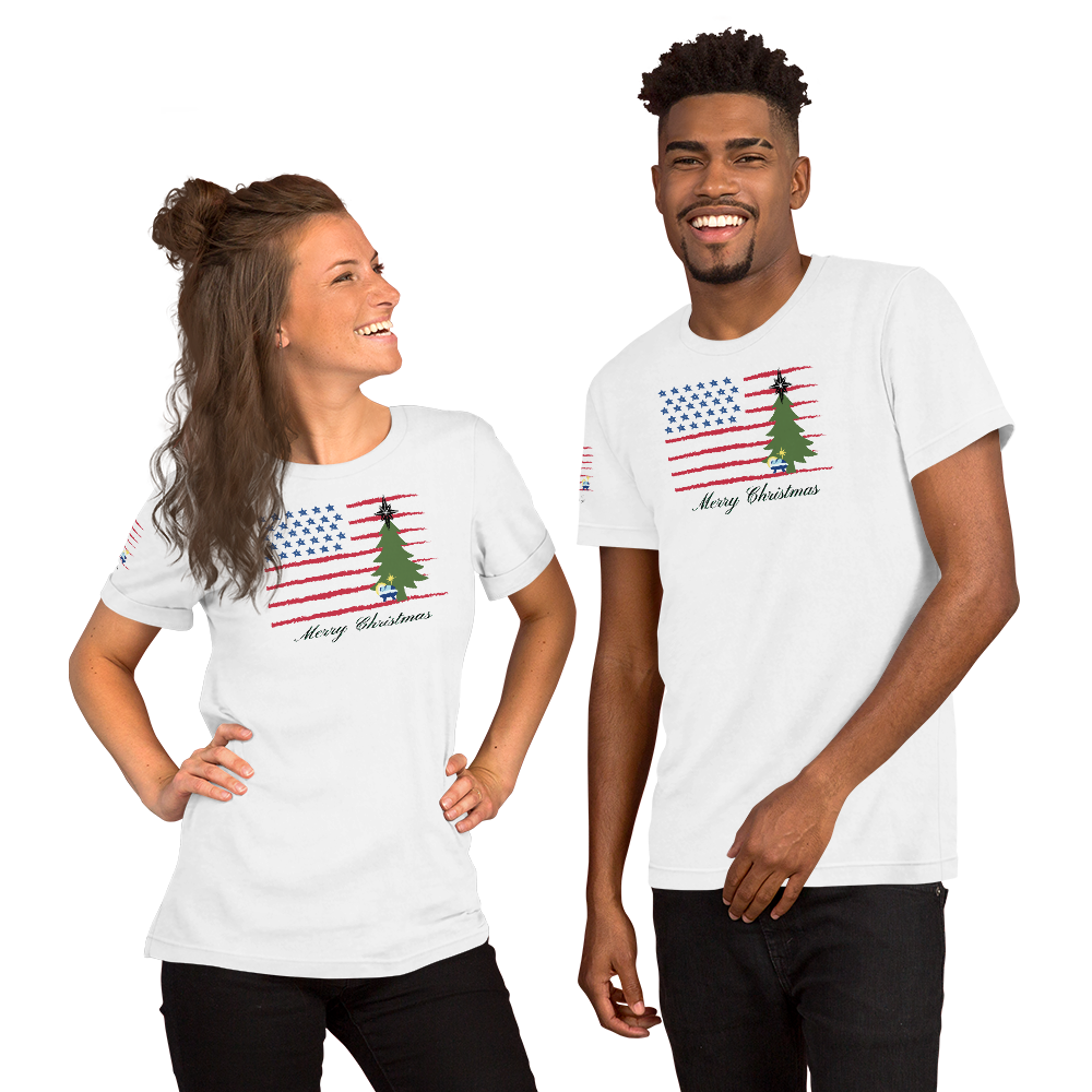 Merry Christmas Patriotic T-Shirt (4 color options) S-2X