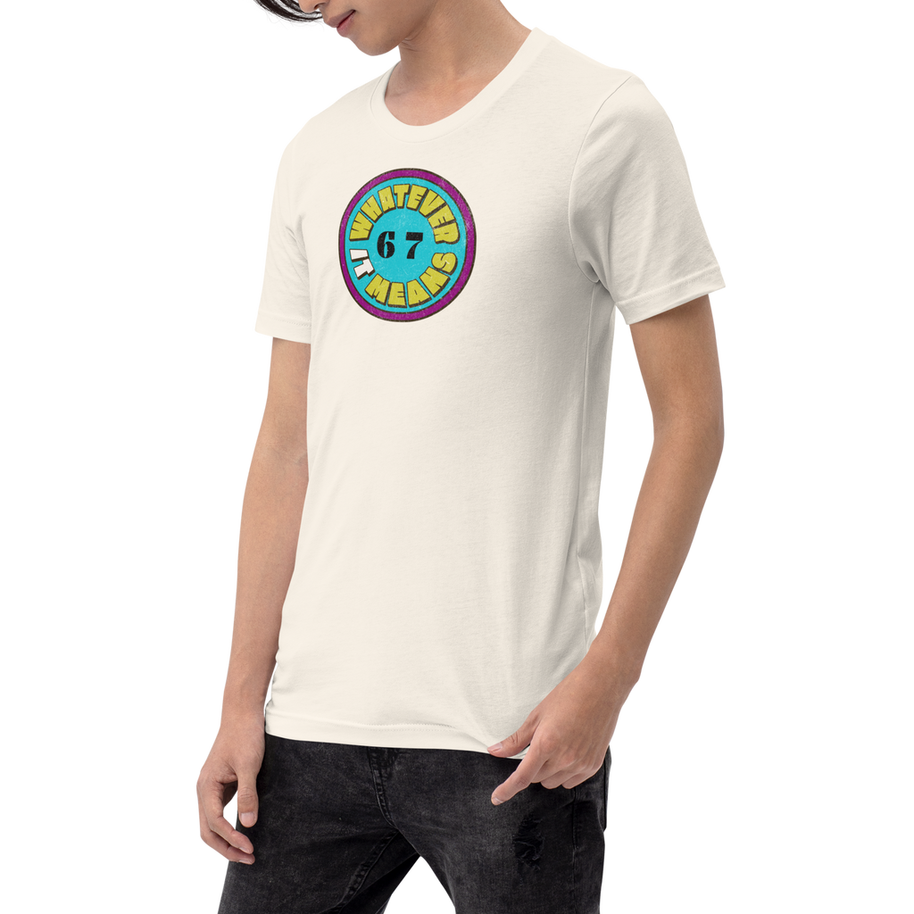 Wholesome Trendy Fun 6 7 WHATEVER IT MEANS Premium Unisex T-Shirt (S-2x) 4 Colors