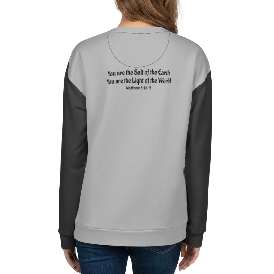 Faithfully Inspiring Devoutly Following Salt and Light Jesus This Way Double-Sided Color-Block Unisex Sweatshirt (S-2X)