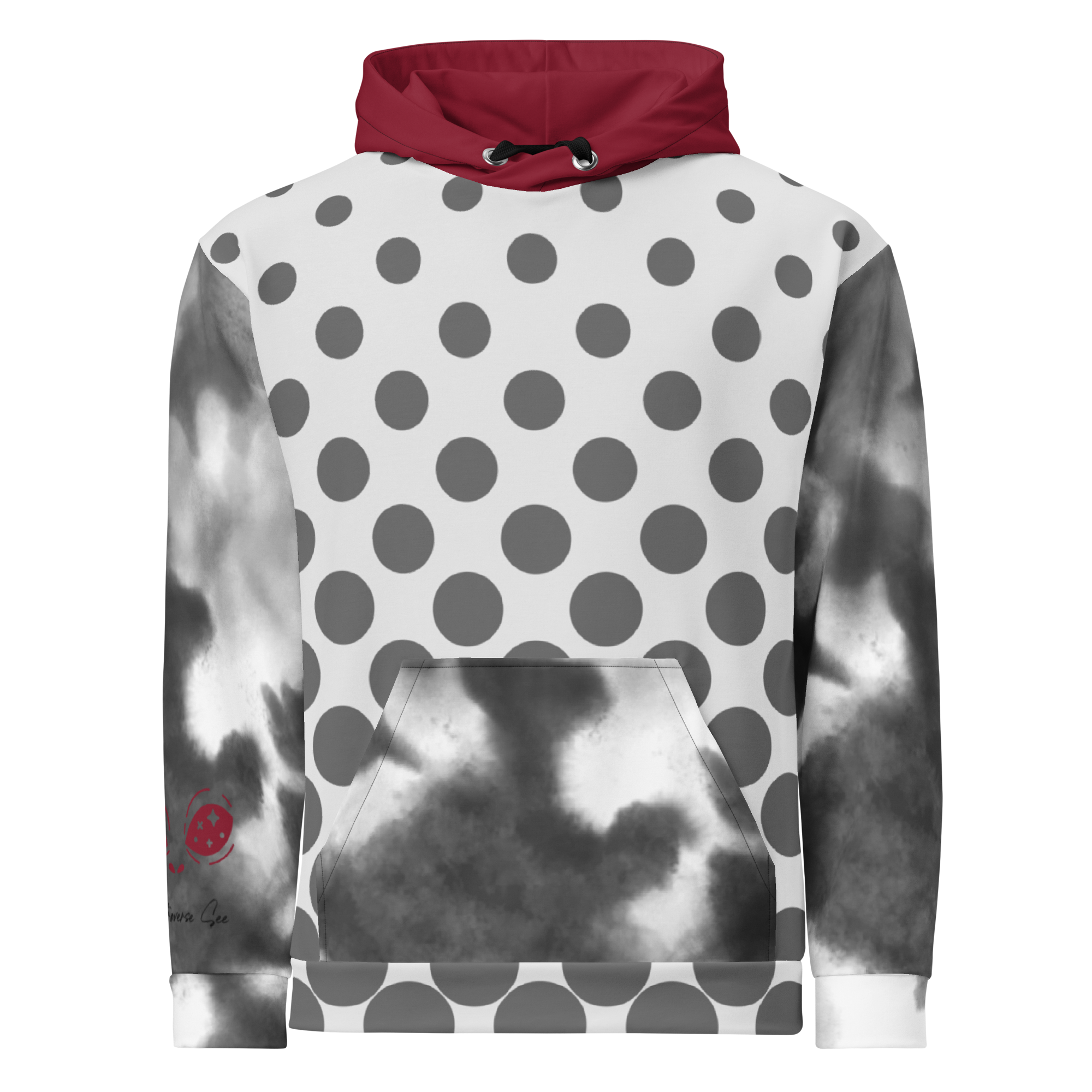 Delightfully Fun Outer Spacey & Spotted Smokey Alien Geometric Unisex Hoodie (S-2X)