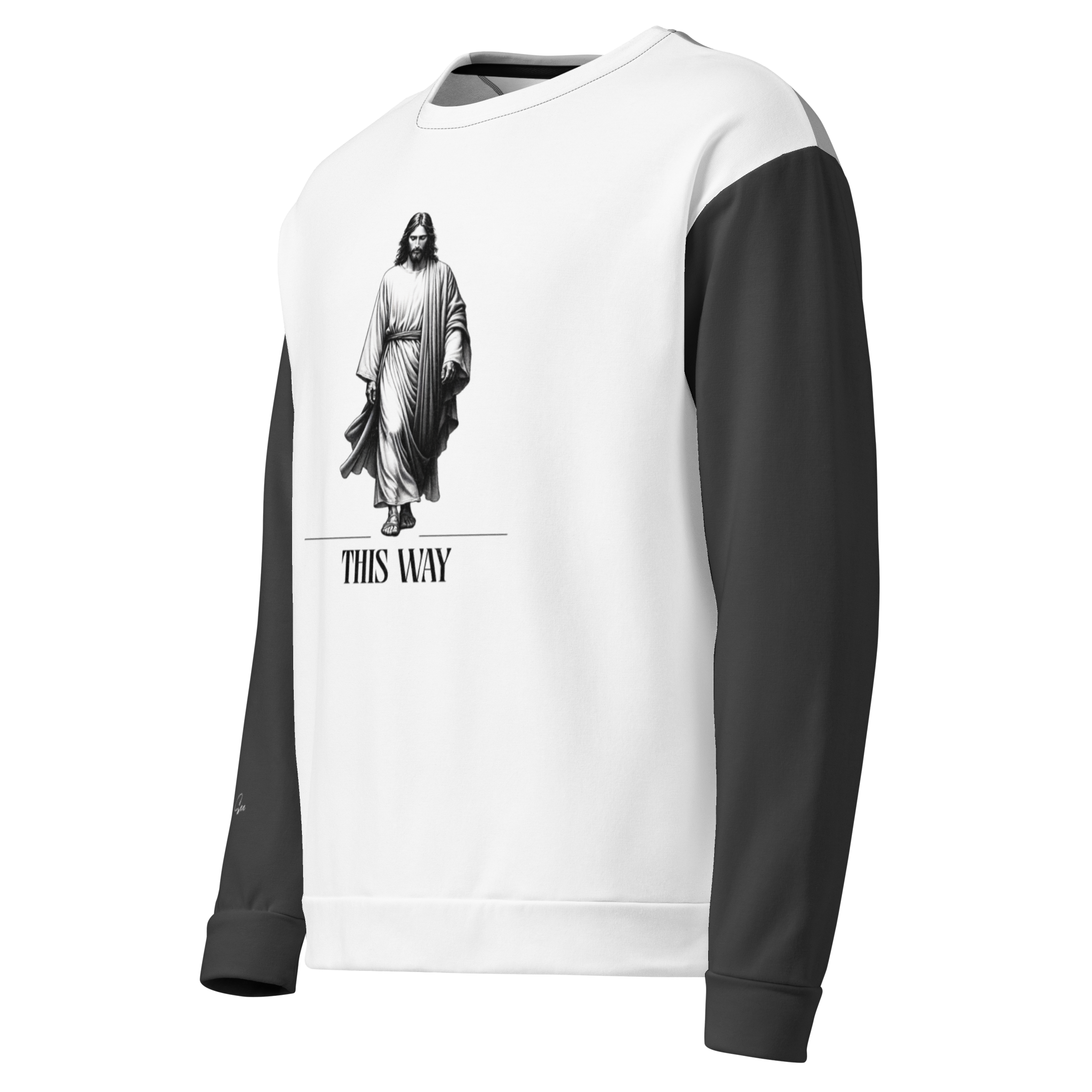 Faithfully Inspiring Devoutly Following Salt and Light Jesus This Way Double-Sided Color-Block Unisex Sweatshirt (S-2X)