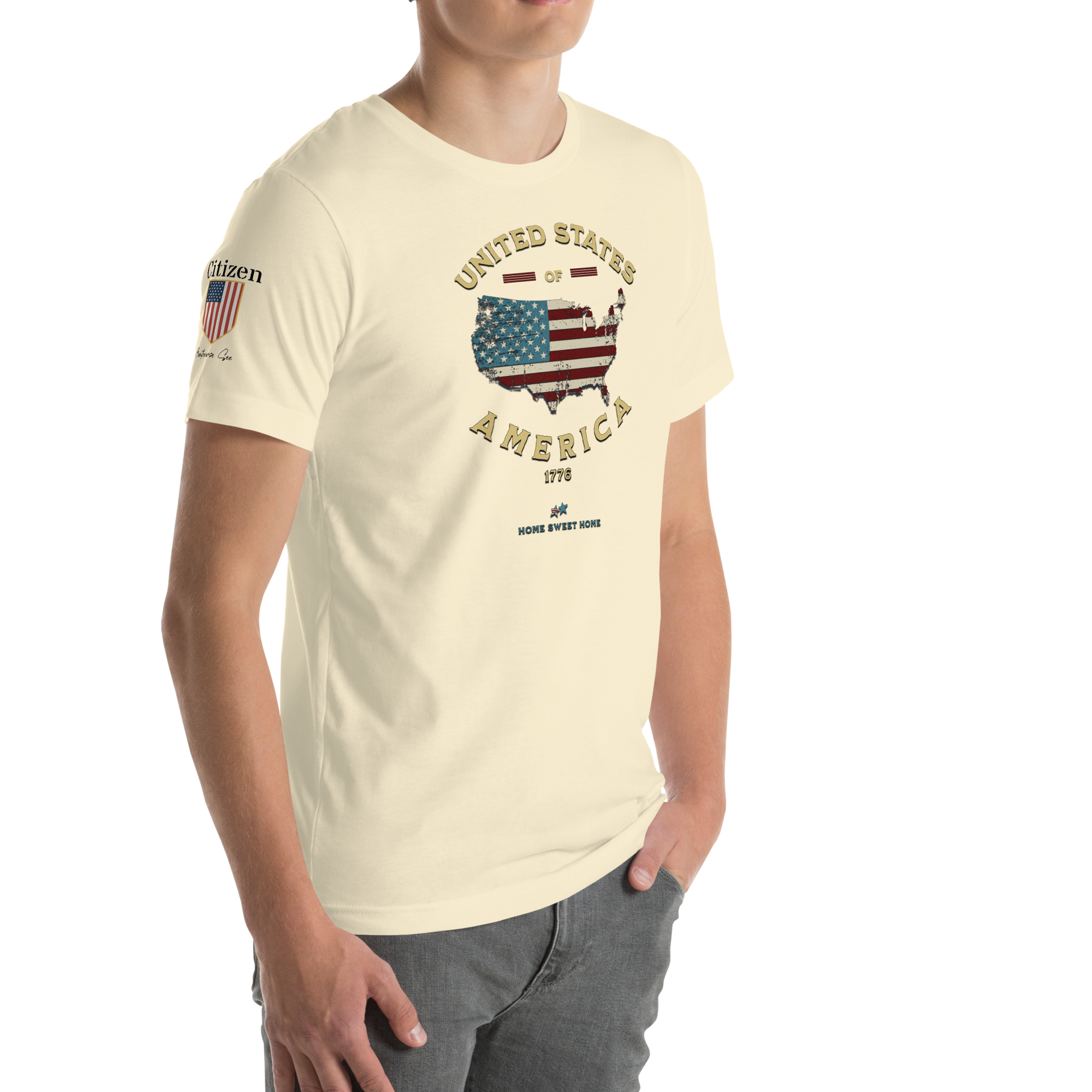 Americans Unite Patriotic 1776 USA 250 Proud American Citizen Unisex T-shirt (XS-3X) 5 COLORS