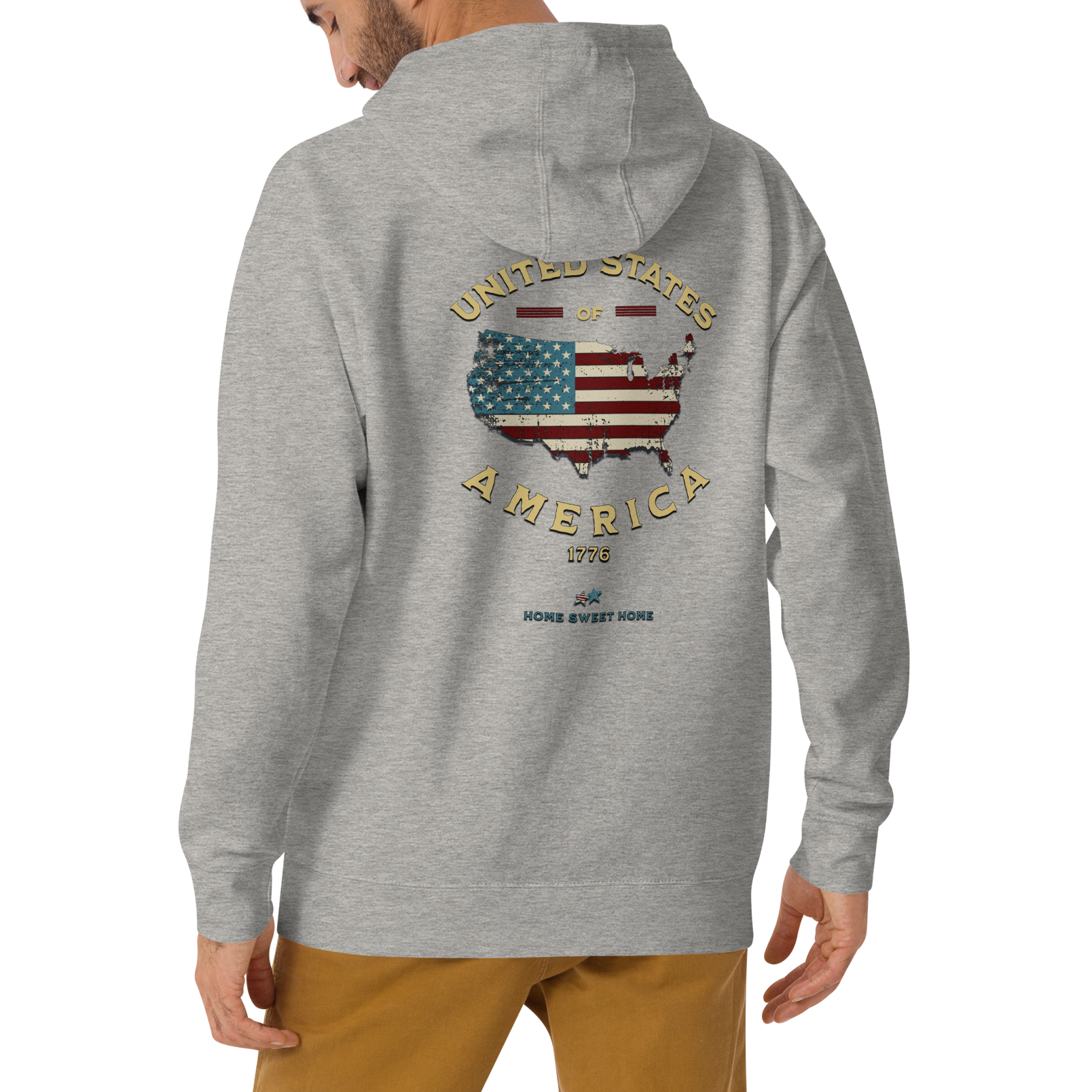 Celebratory All-American Patriotic 1776 USA 250 Proud American Citizen Unisex Hoodie (S-3X) 4 COLORS