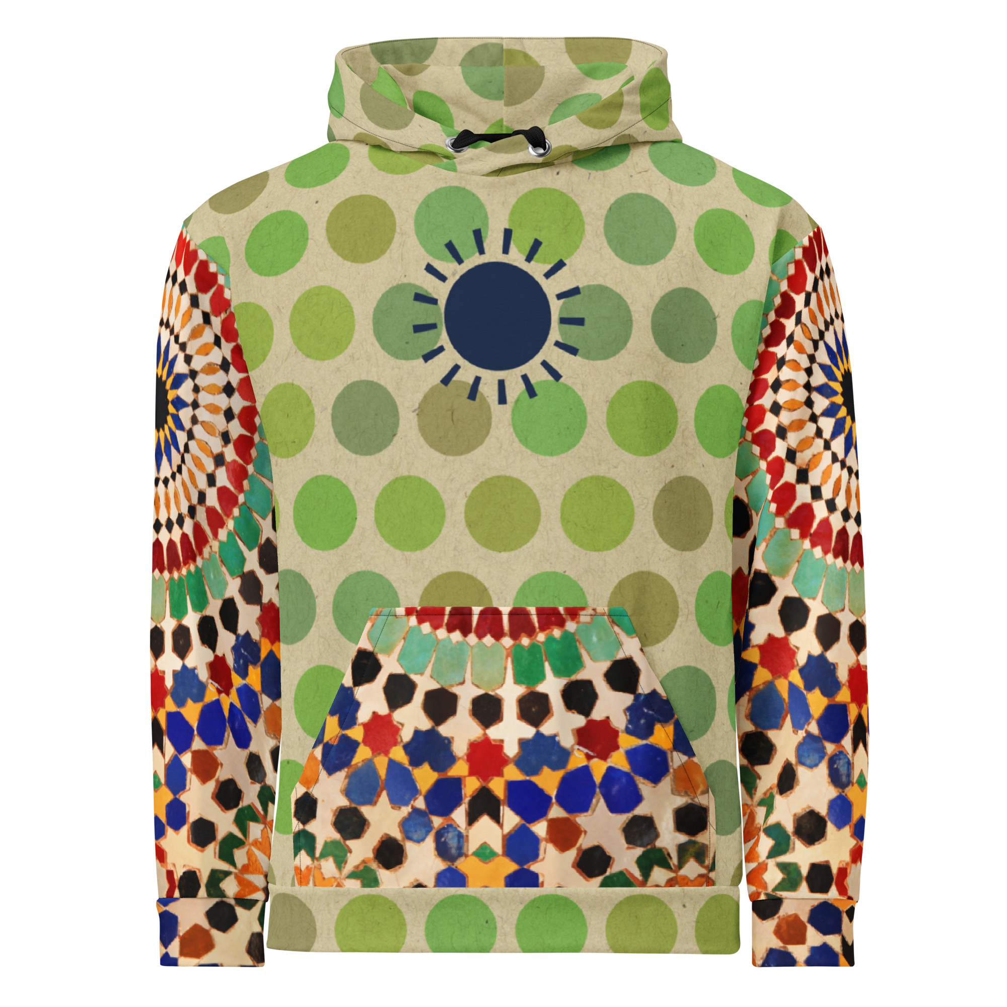 Colorfully Modern Bohemian Hippie Tapestry Dot Geometric Unisex Hoodie (S-2X)