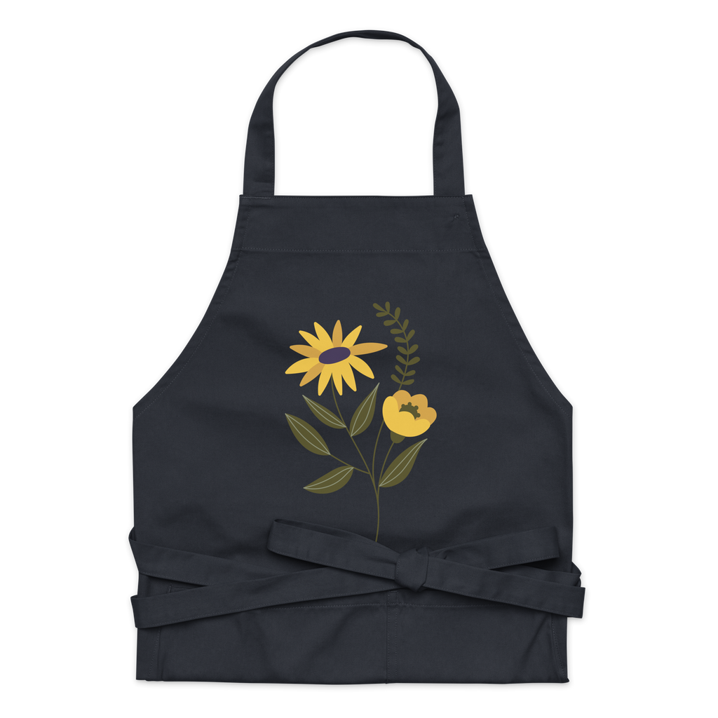 Yellow Flower Organic Cotton Apron (2 color options)
