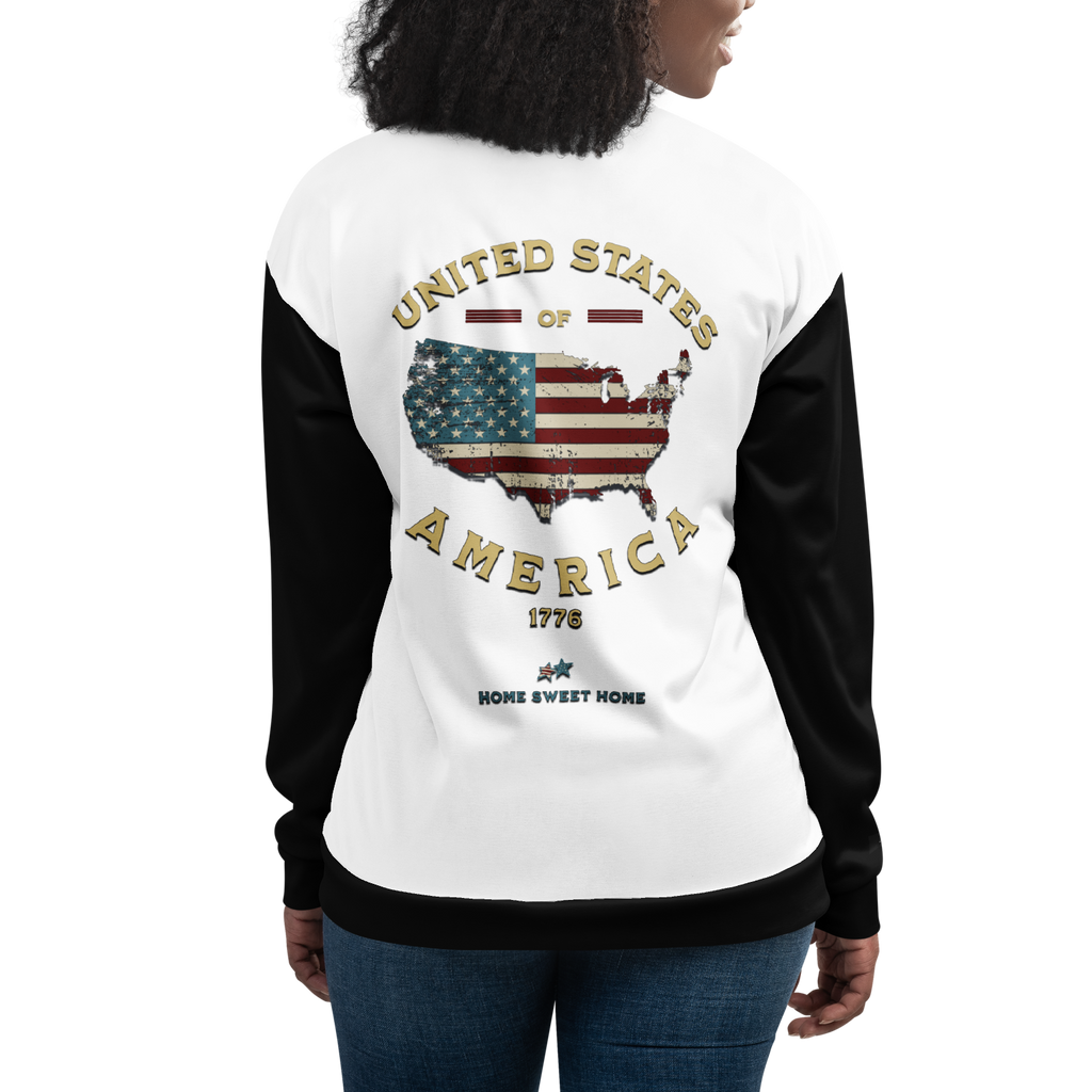 Uniting All Americans! Patriotic 1776 USA 250 Proud American Citizen Unisex Bomber Jacket (XS-3X)