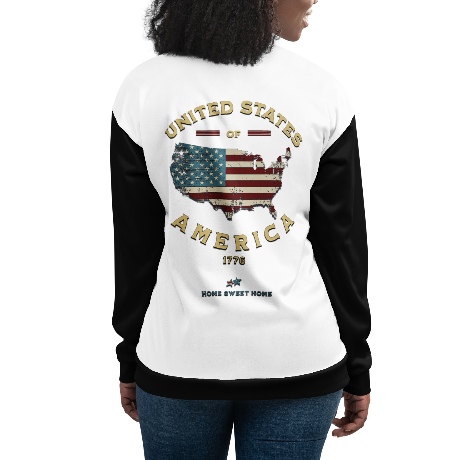 Uniting All Americans! Patriotic 1776 USA 250 Proud American Citizen Unisex Bomber Jacket (XS-3X)