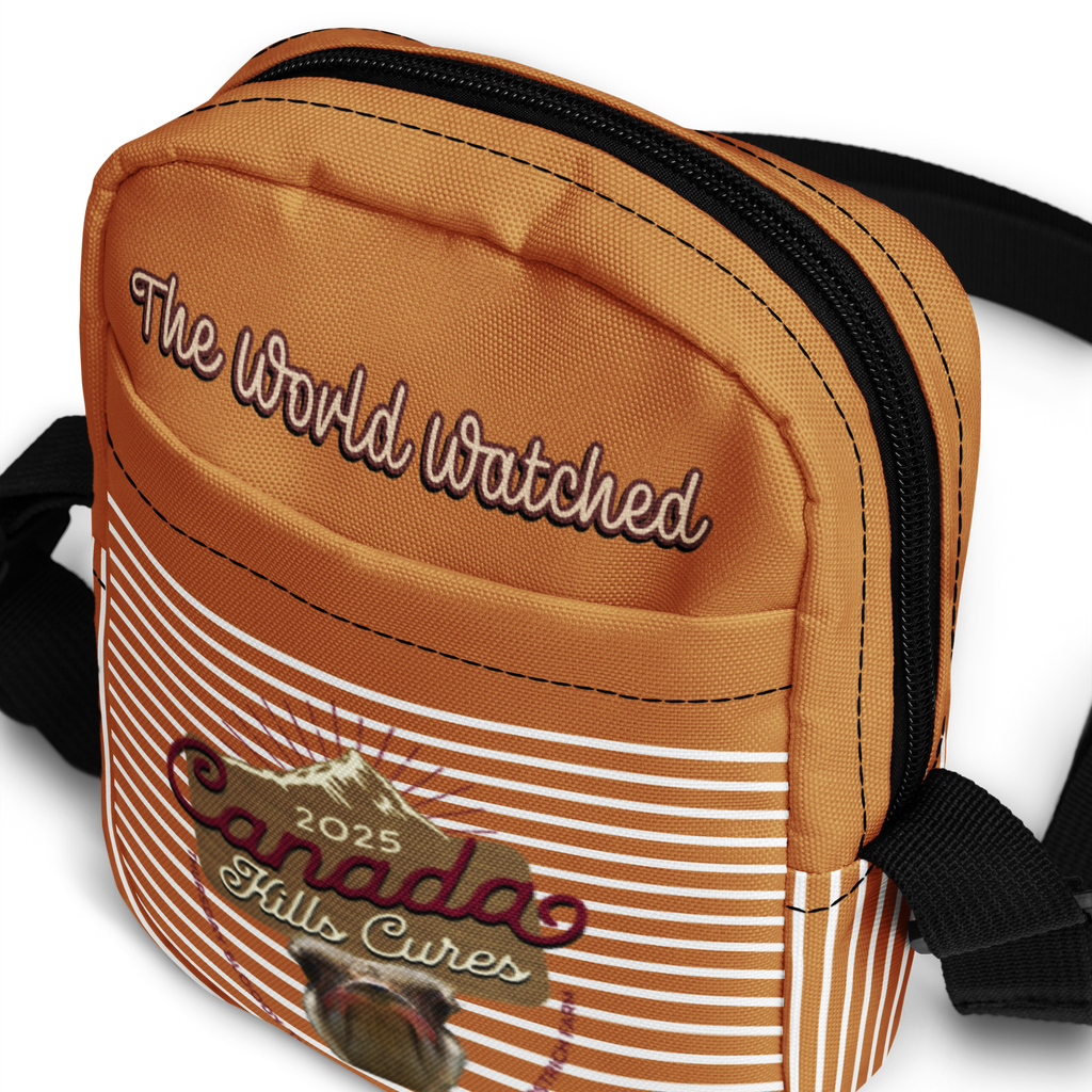 Canada Ostrich Farm Remembrance Crossbody Bag for charity (front, back, interior graphics)