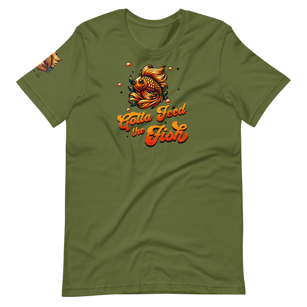 Colorful Aquatic Charm Feed the Fish Unisex T-shirt (XS-2X) 6 COLORS
