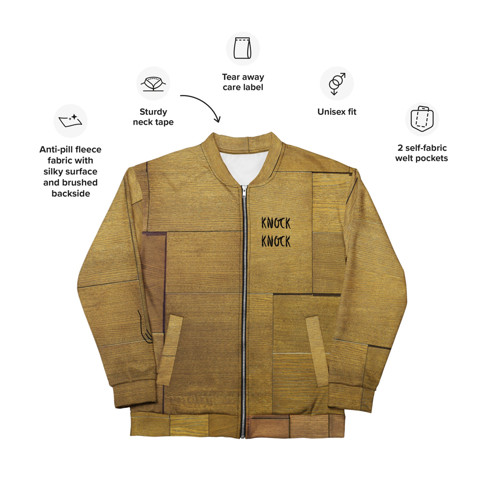Knock On Wood Bomber Jacket (S-3X)