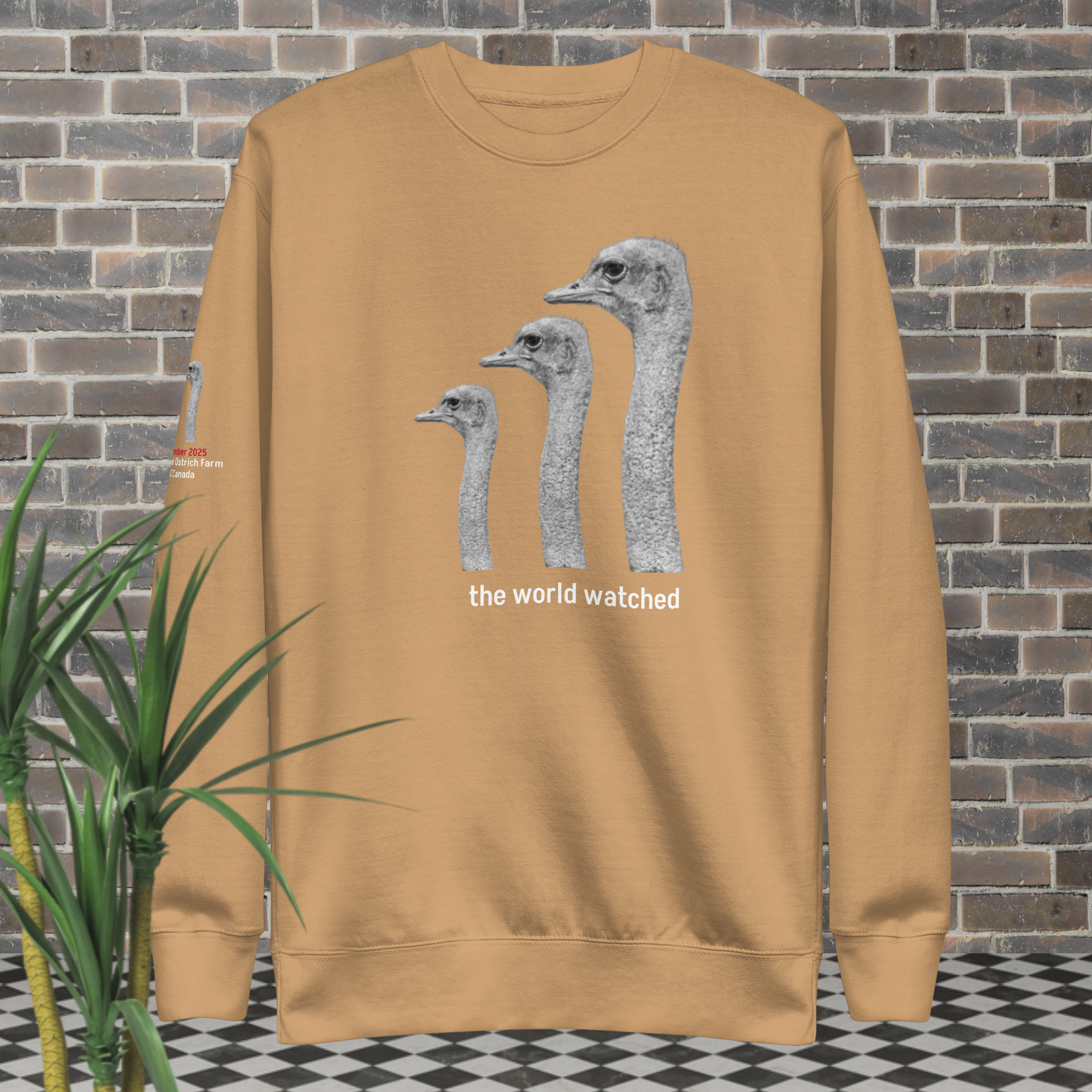 Canada Ostrich Farm Remembrance Sweatshirt for Charity, White Lettering (5 color options) S-2X