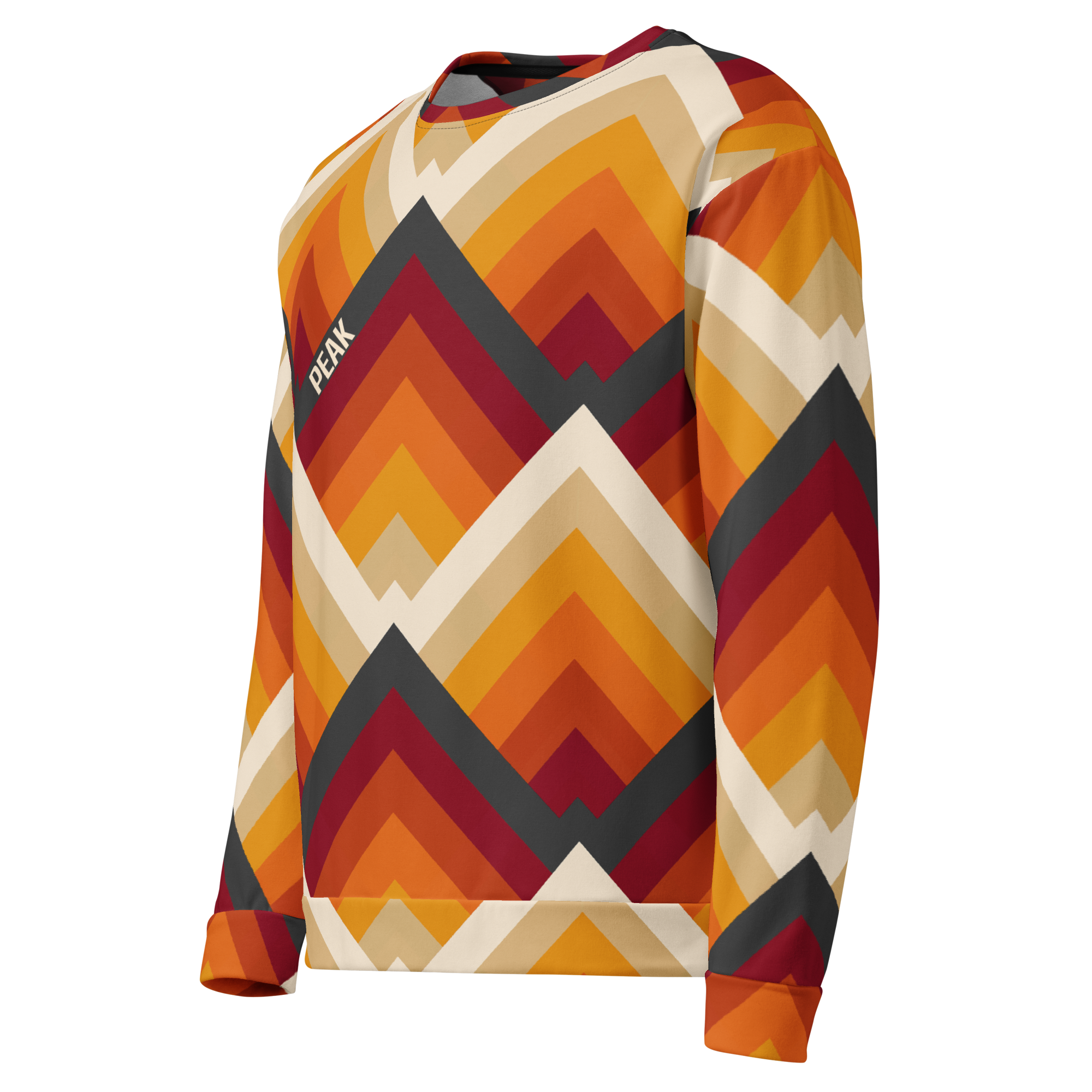 Funky Retro Seventies Hipster Inspired Peak Mod Geometric Unisex Sweatshirt (S-2X)