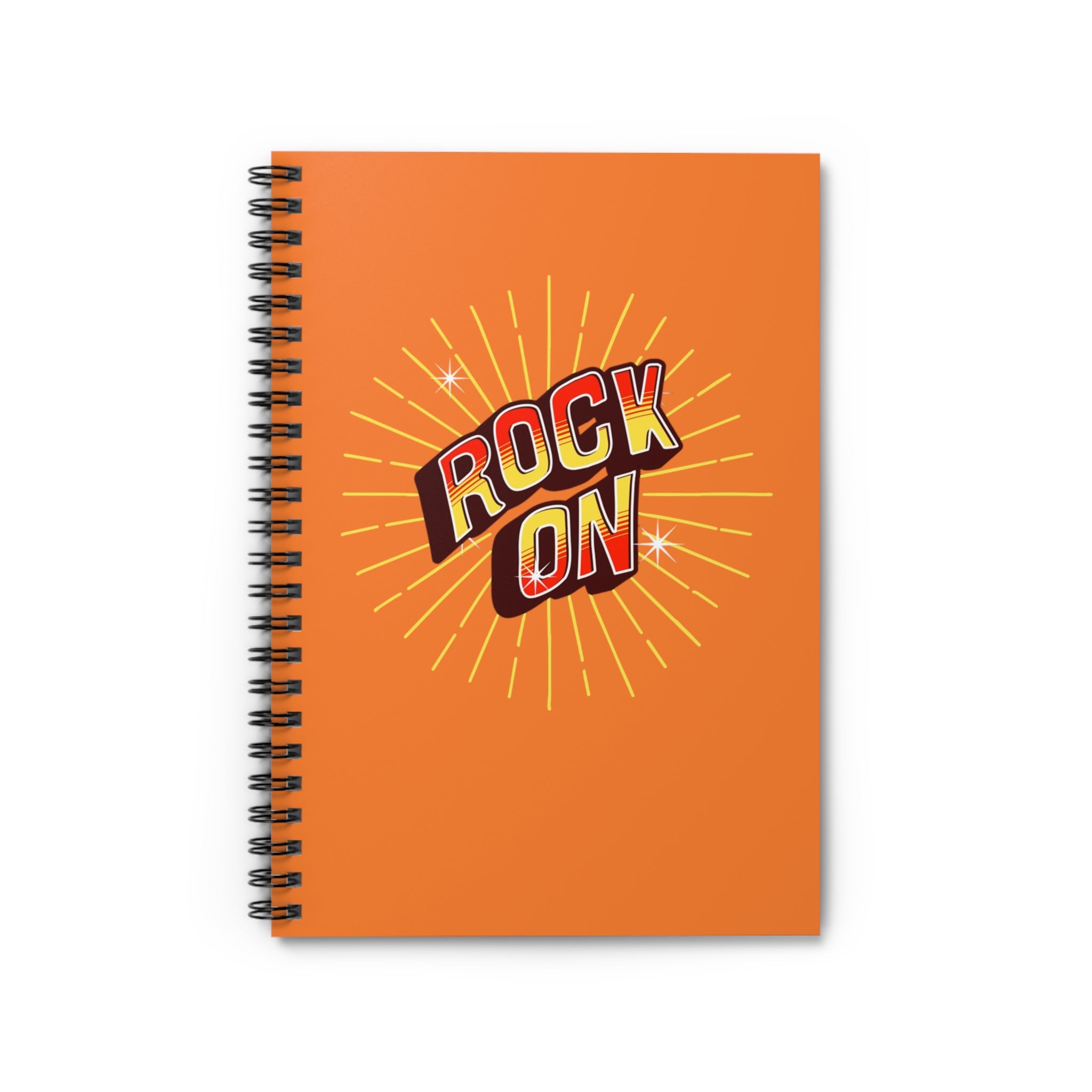Rock On Orange Spiral Notebook (ruled line)