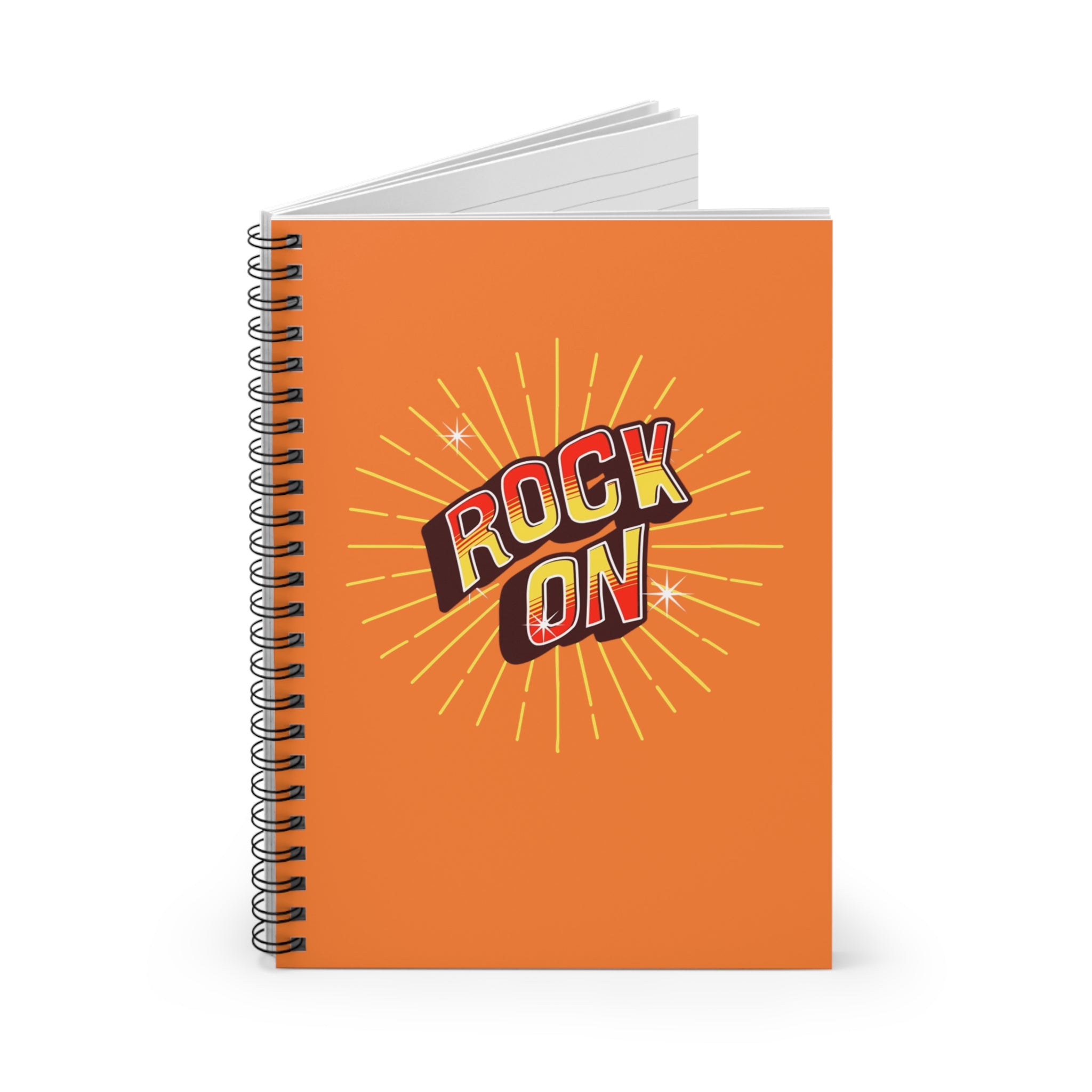 Rock On Orange Spiral Notebook (ruled line)