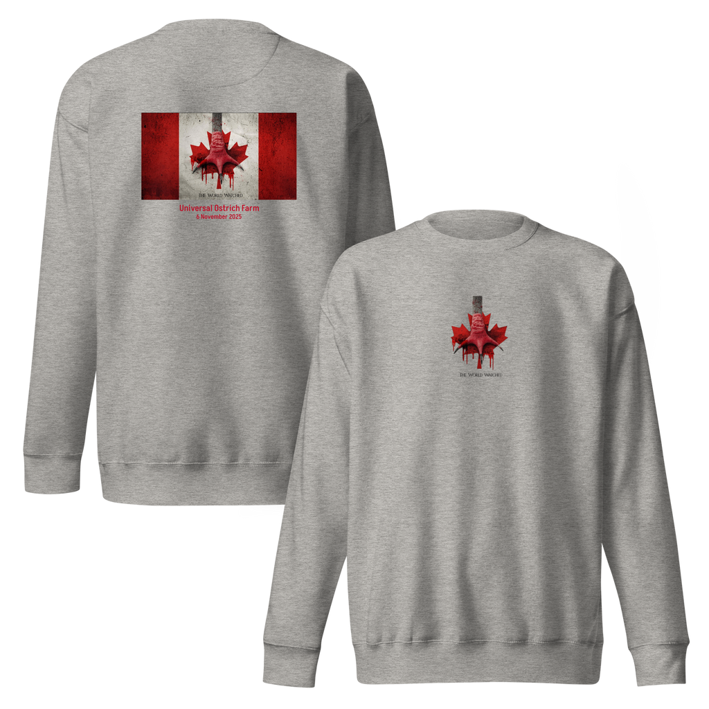 Canada Ostrich Farm Remembrance Flag & Foot Sweatshirt for charity (3 color options) S-2X