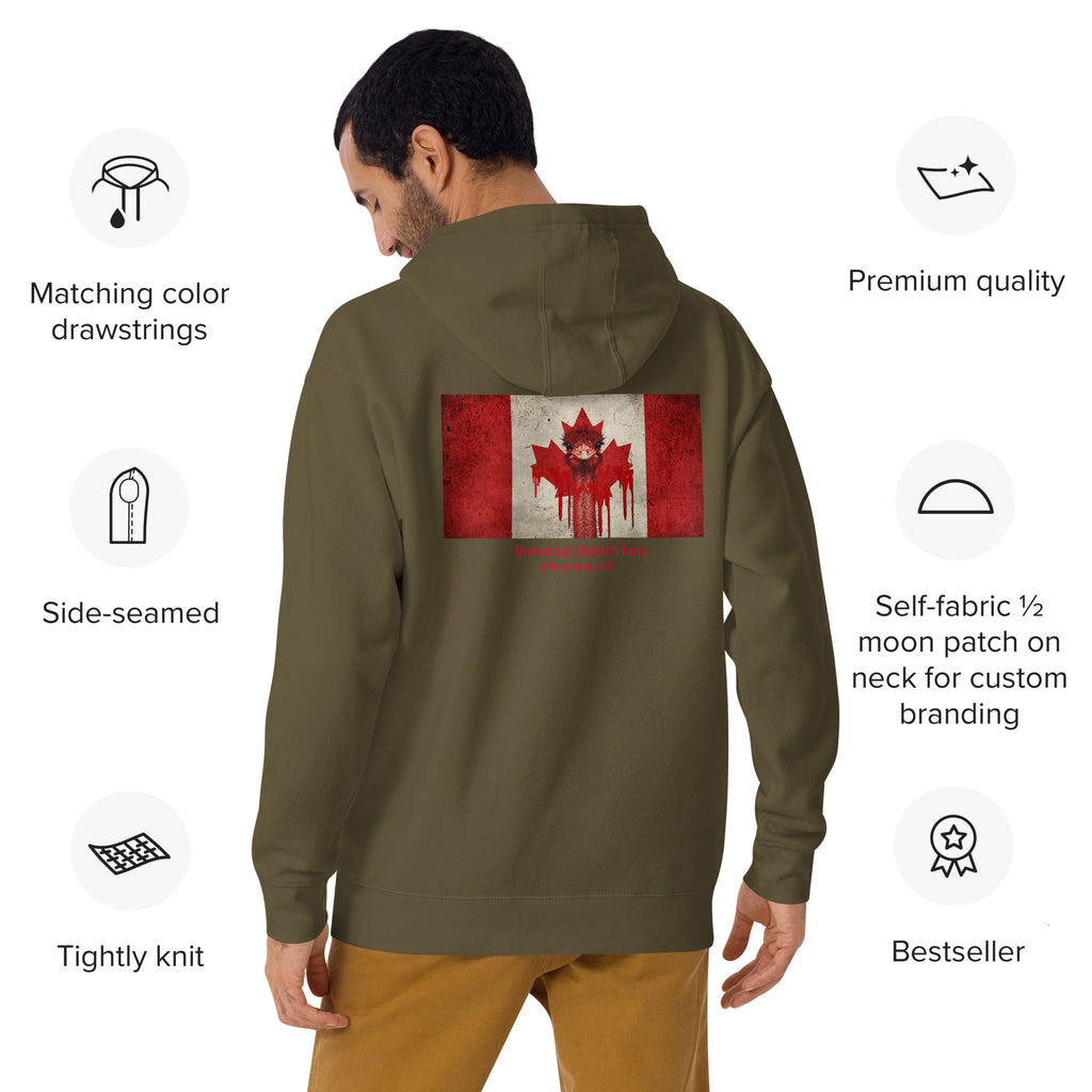 Canada Ostrich Farm Remembrance Flag Hoodie for charity (3 color options) S-2X