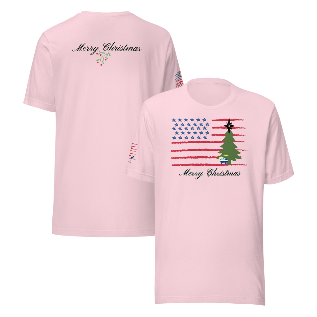 Merry Christmas Patriotic T-Shirt (4 color options) S-2X