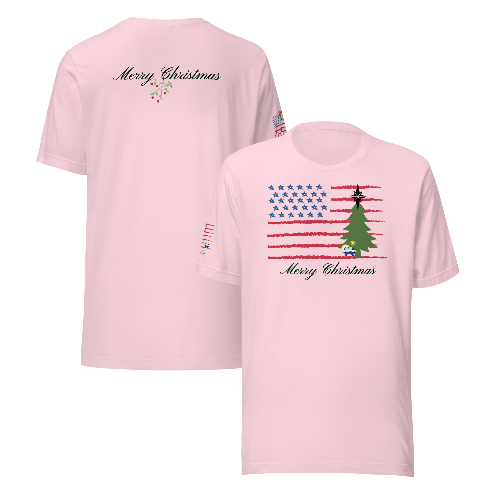 Merry Christmas Patriotic T-Shirt (4 color options) S-2X