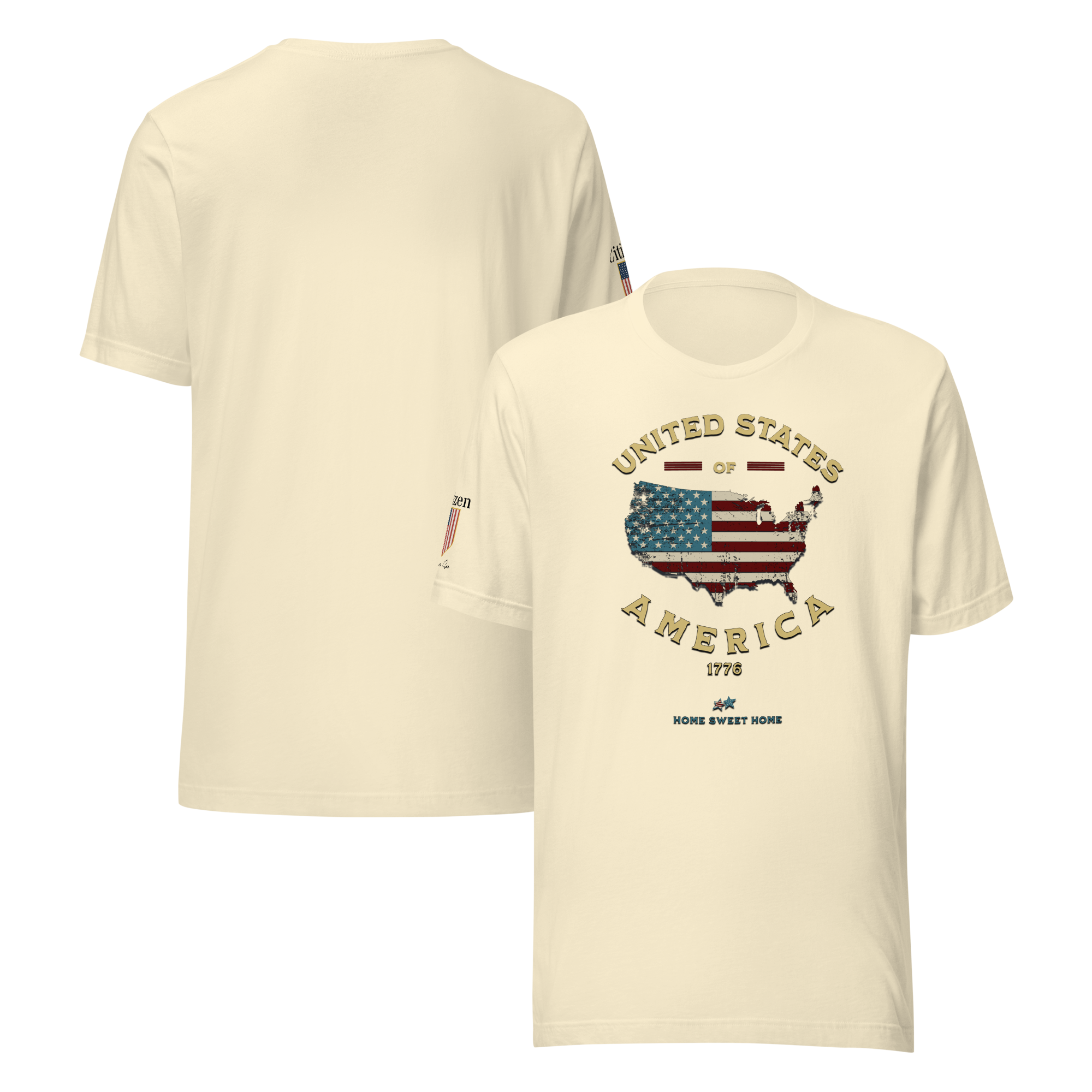 Americans Unite Patriotic 1776 USA 250 Proud American Citizen Unisex T-shirt (XS-3X) 5 COLORS