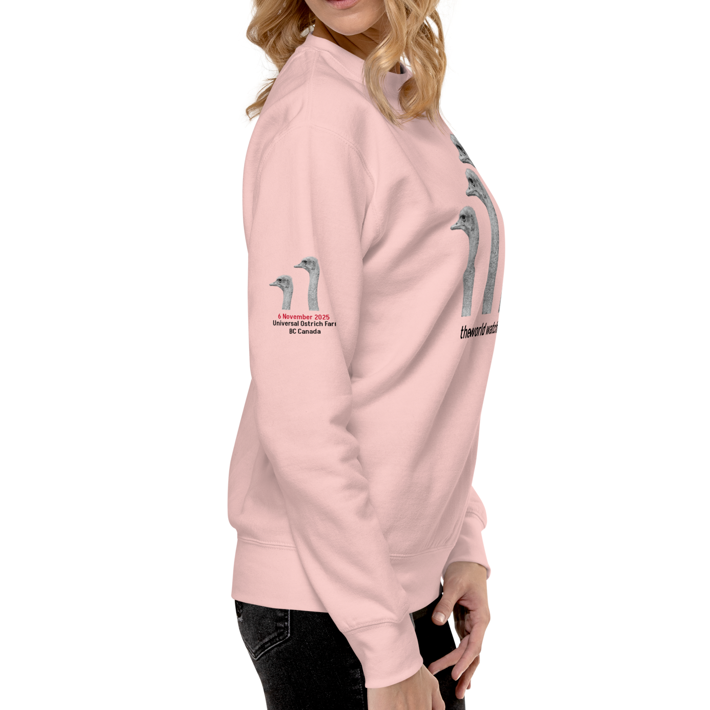 Canada Ostrich Farm Remembrance Sweatshirt for charity, Black Lettering (5 color options) S-2X