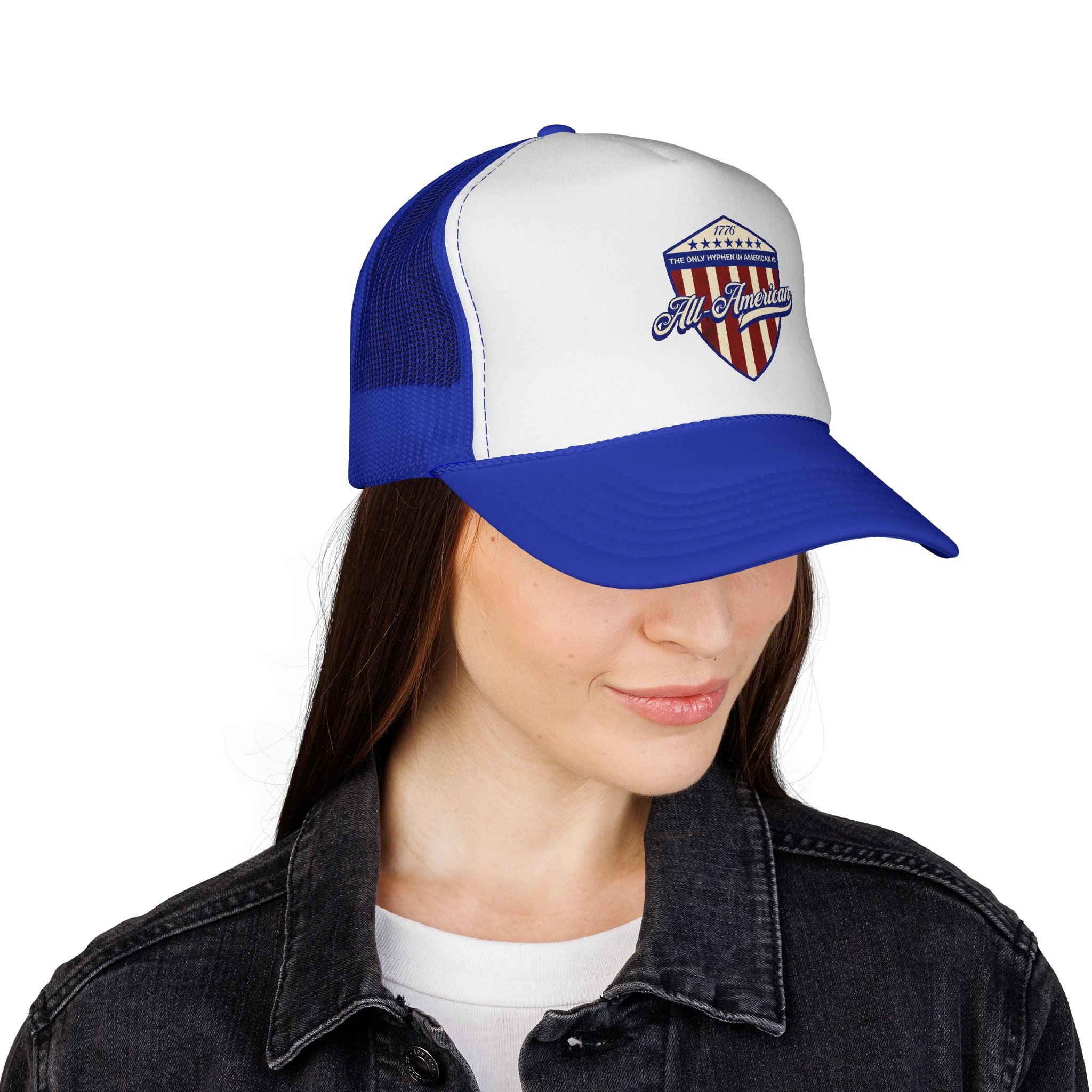 The Only Hyphen in American is All-American Foam Trucker Hat (6 color options)