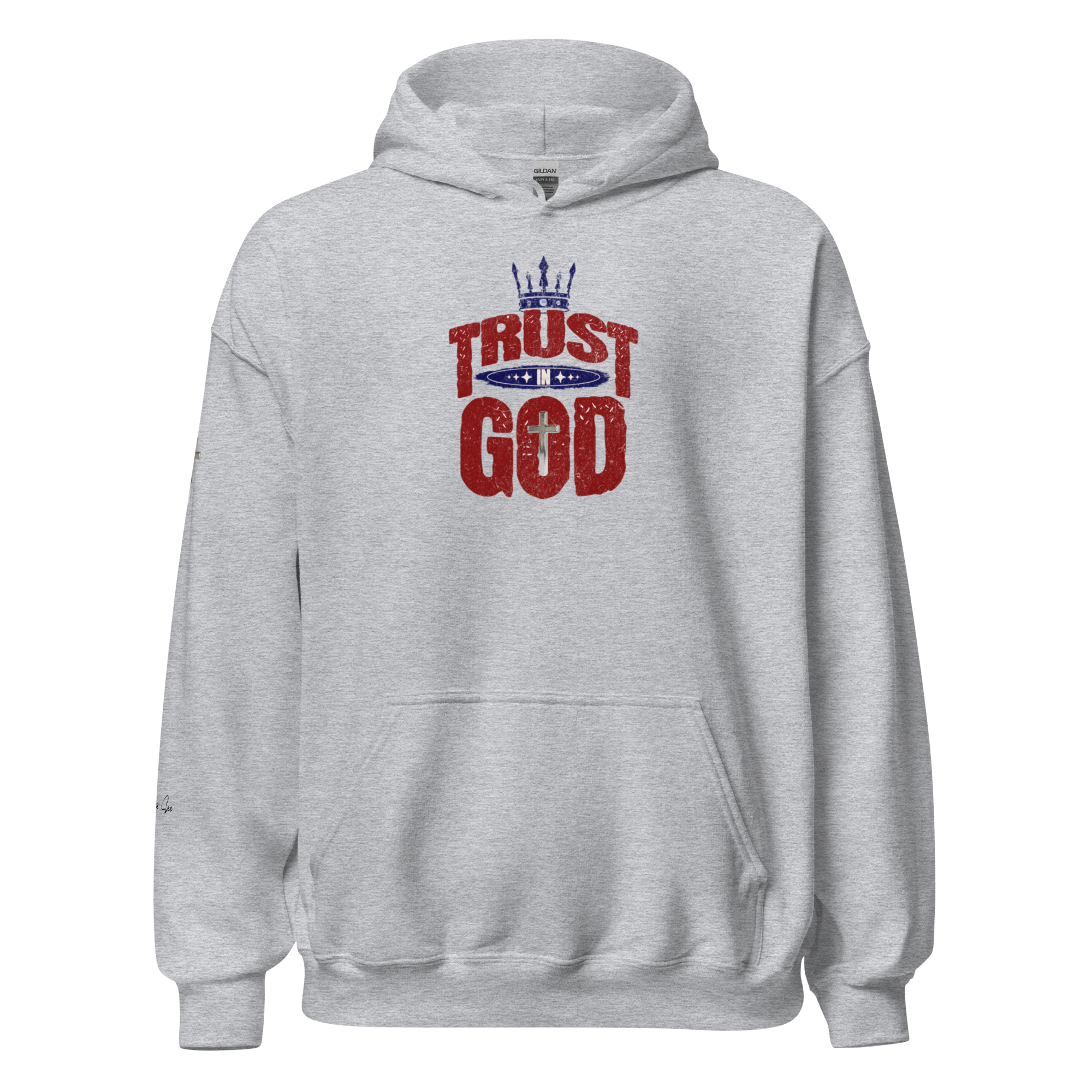 Faithful Praise and Glory Trust in God Chrome Cross & Crown Unisex Hoodie (S-2X) 4 COLORS