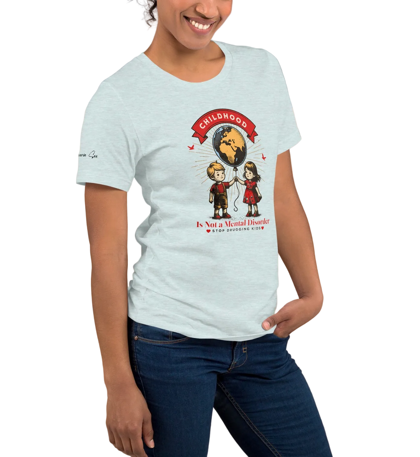 Whimsy, Retro, and Reflective Childhood Mental Health Premium Unisex T-Shirt (XS-2X) 4 Colors