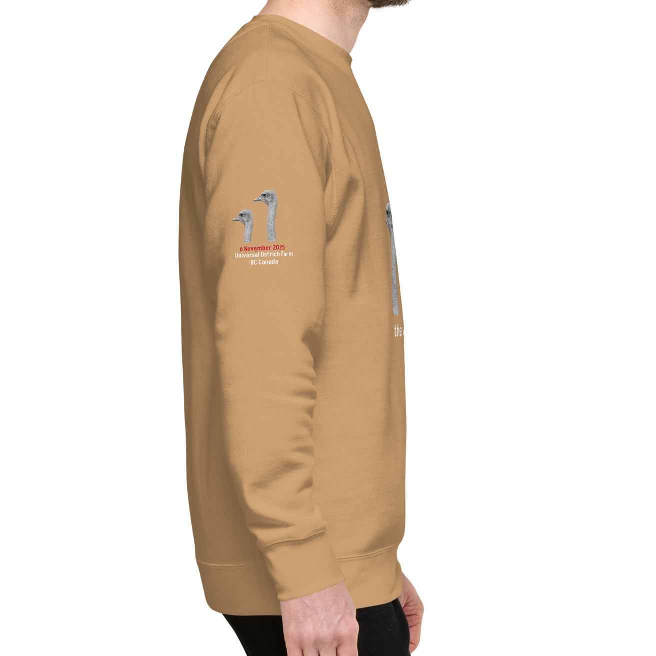 Canada Ostrich Farm Remembrance Sweatshirt for Charity, White Lettering (5 color options) S-2X