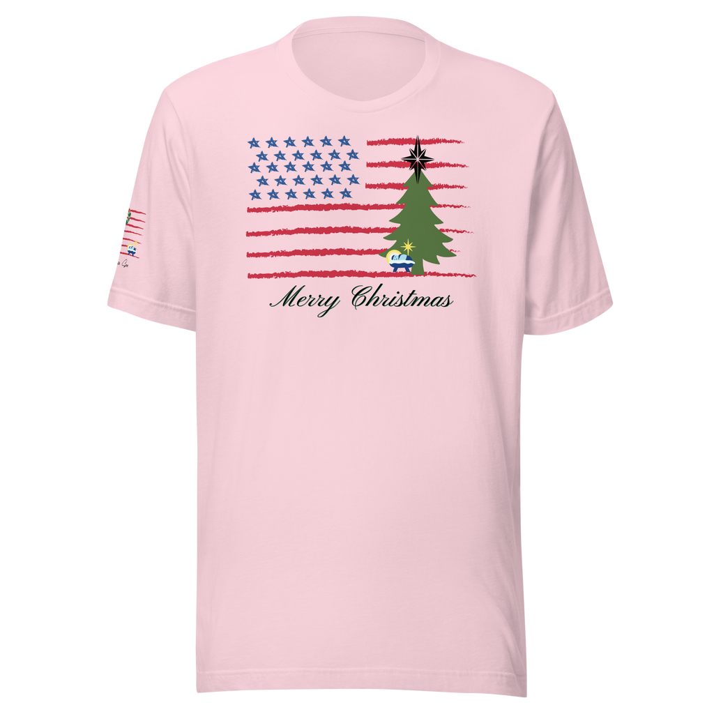 Merry Christmas Patriotic T-Shirt (4 color options) S-2X