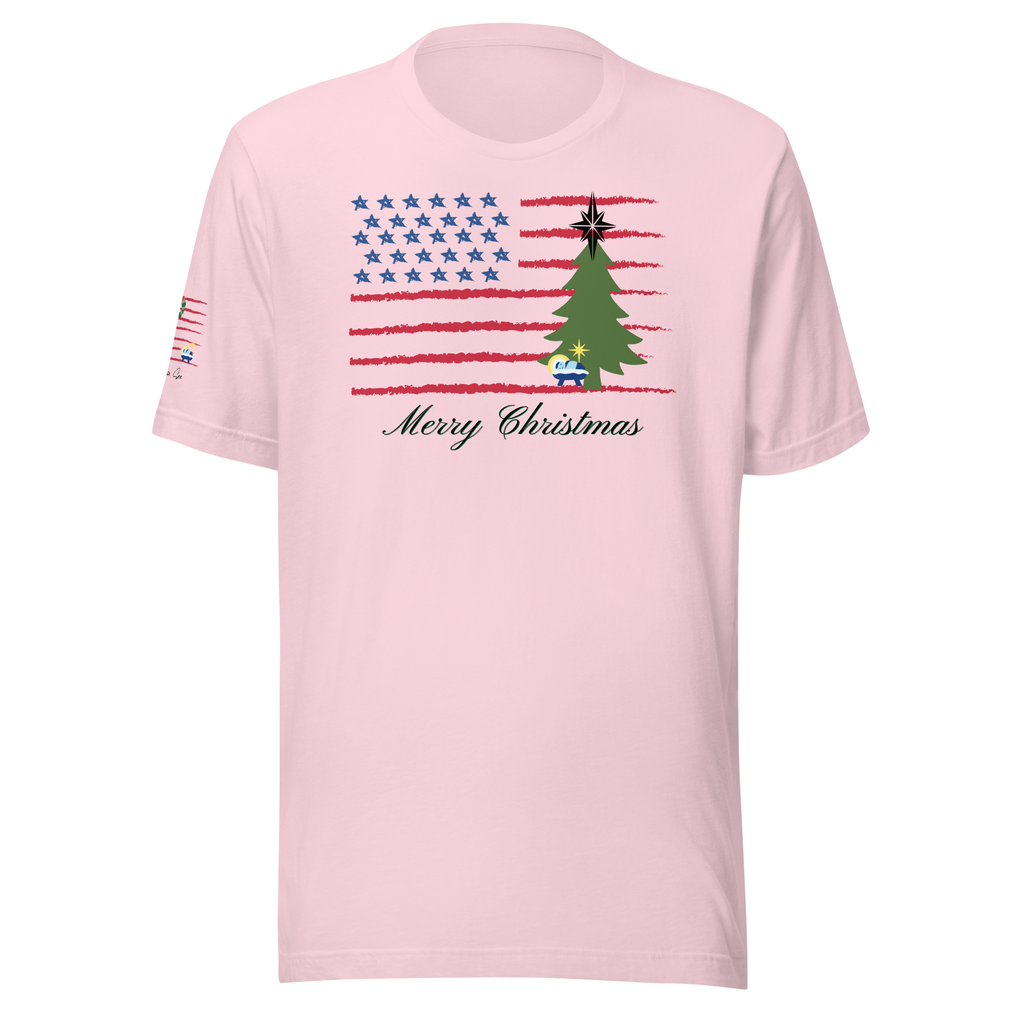 Merry Christmas Patriotic T-Shirt (4 color options) S-2X