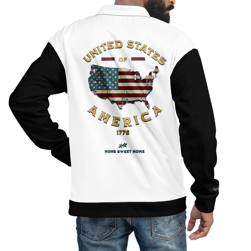 Uniting All Americans! Patriotic 1776 USA 250 Proud American Citizen Unisex Bomber Jacket (XS-3X)