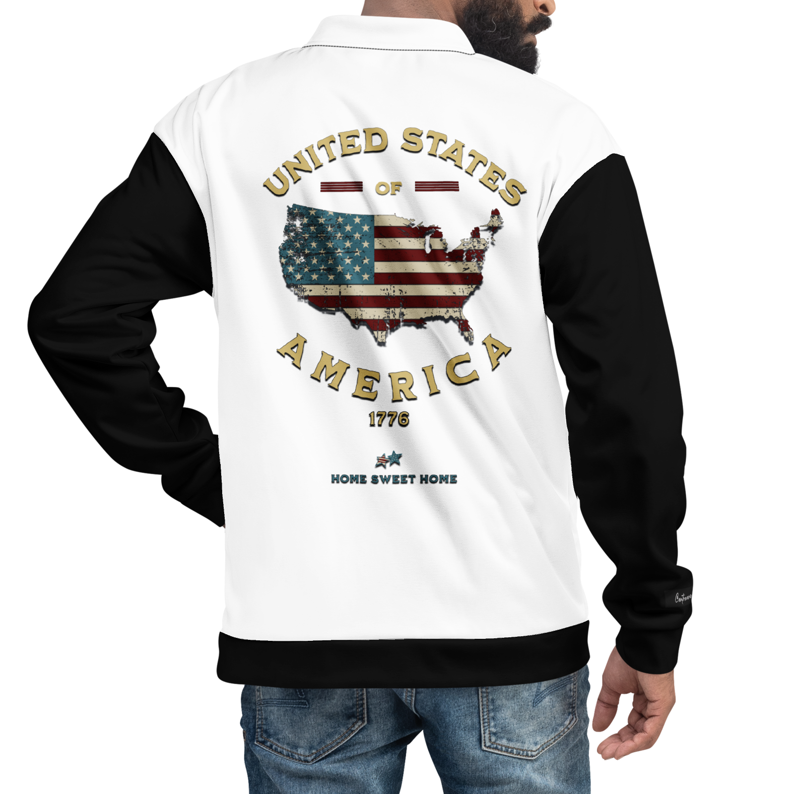 Uniting All Americans! Patriotic 1776 USA 250 Proud American Citizen Unisex Bomber Jacket (XS-3X)