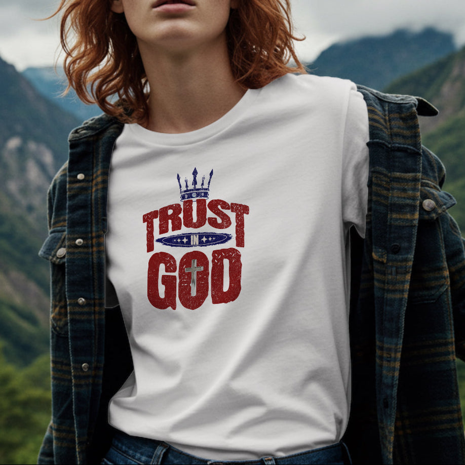 Trust in God Cross & Crown T-Shirt (5 color options) S-2X
