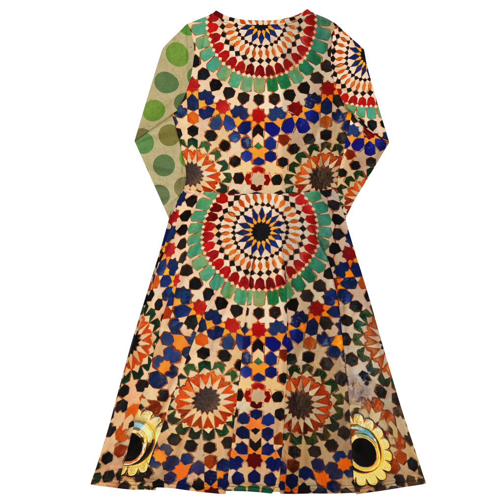 Tapestry Dot Midi Pocket Dress (S-3X)