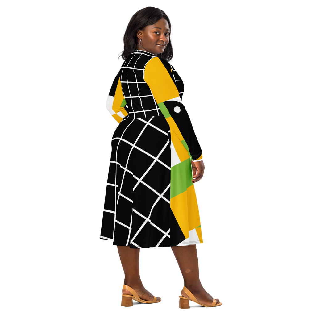 Sunshine Grid Midi Pocket Dress (S-3X)