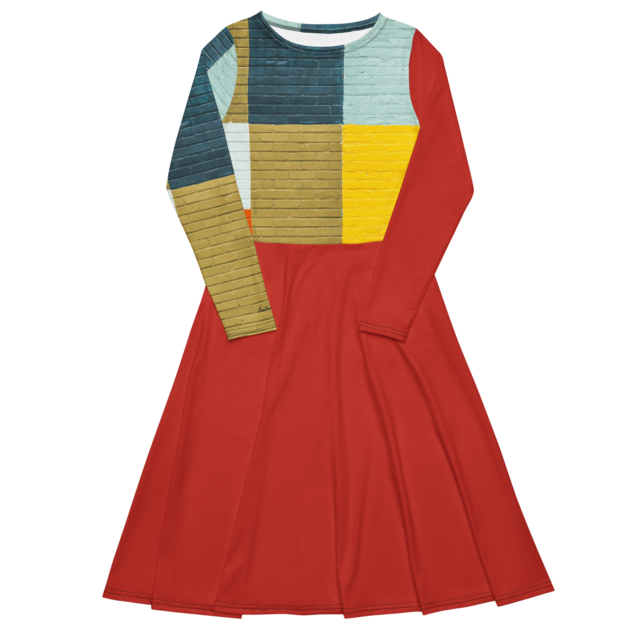 Brick Block Midi Pocket Dress (S-3X)