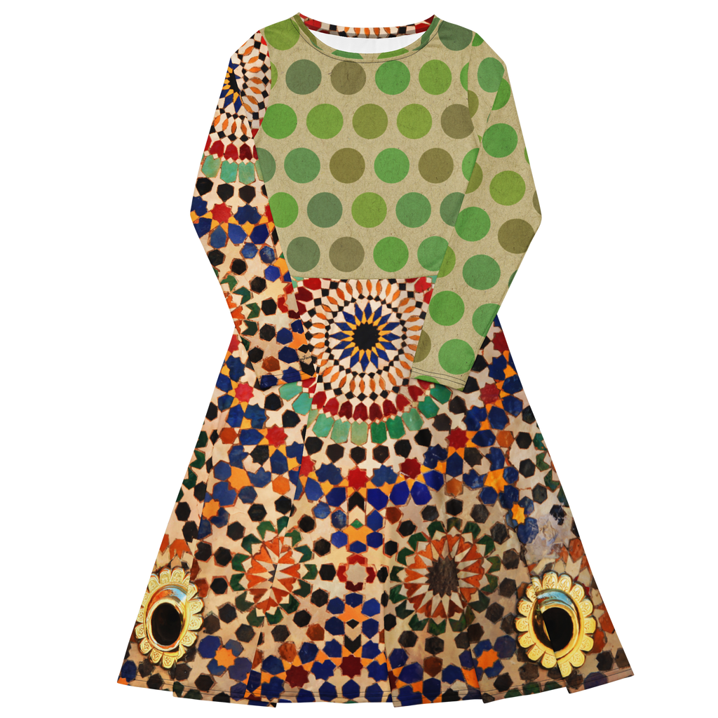 Tapestry Dot Midi Pocket Dress (S-3X)