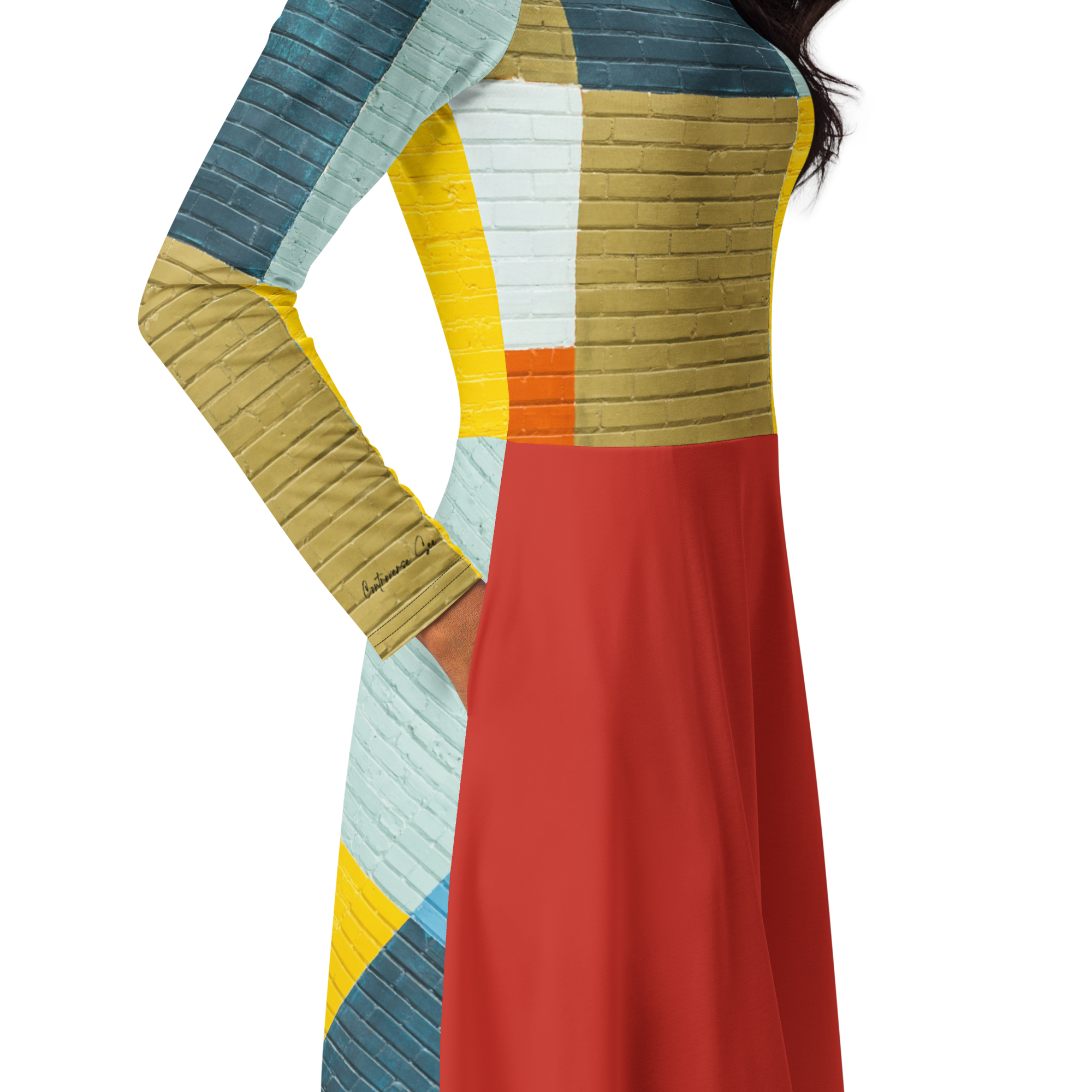 Brick Block Midi Pocket Dress (S-3X)