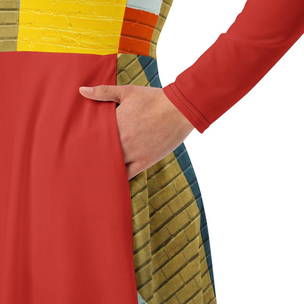 Brick Block Midi Pocket Dress (S-3X)
