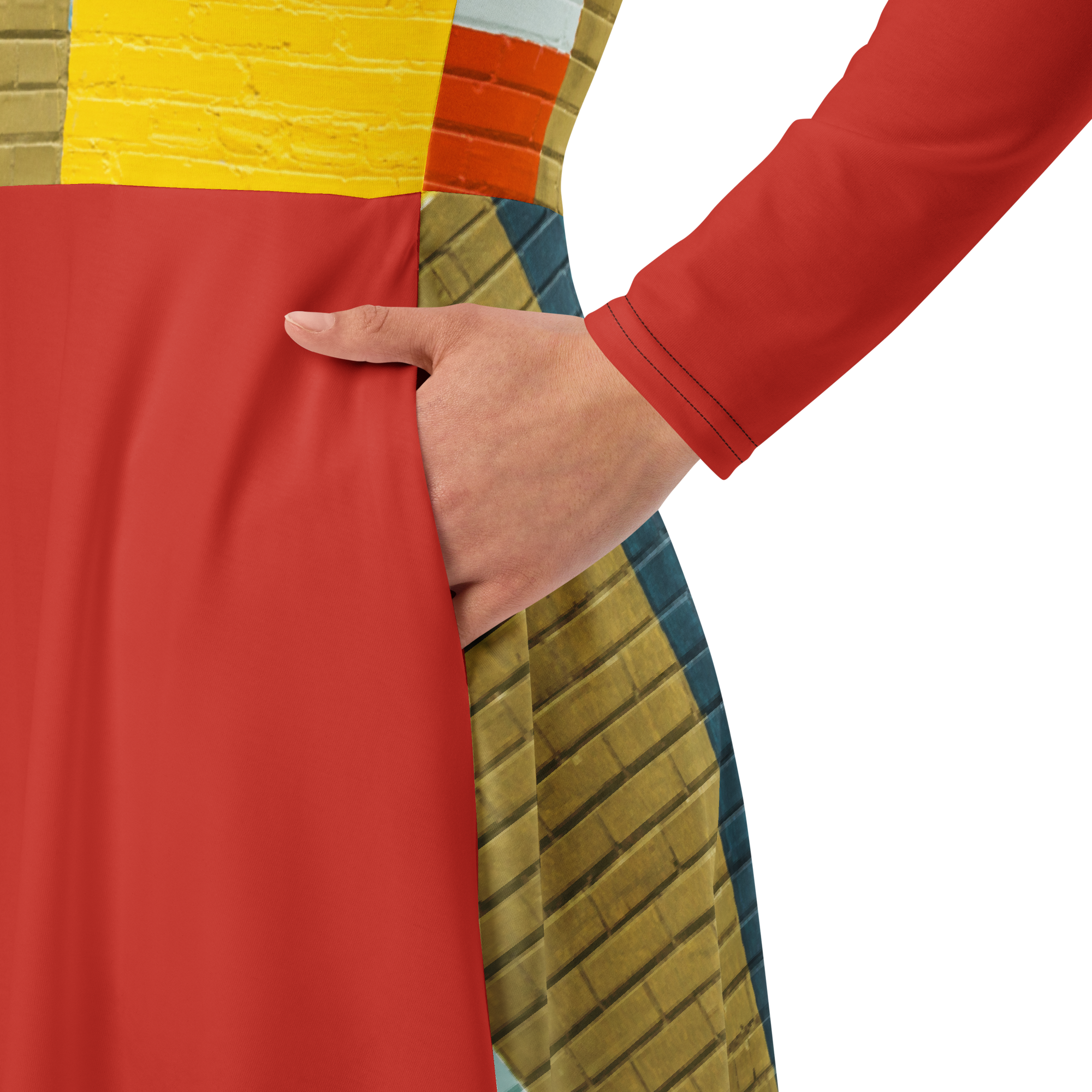 Brick Block Midi Pocket Dress (S-3X)