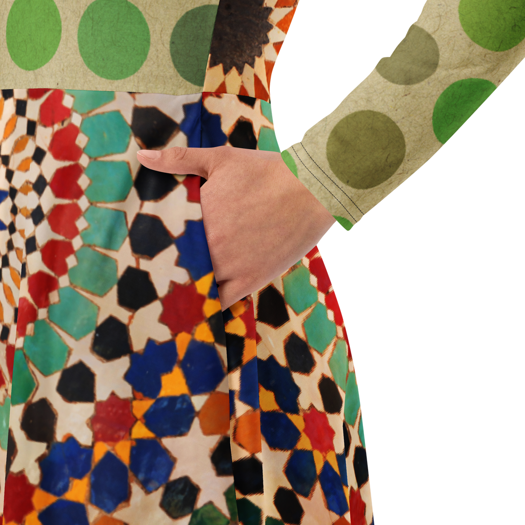 Tapestry Dot Midi Pocket Dress (S-3X)