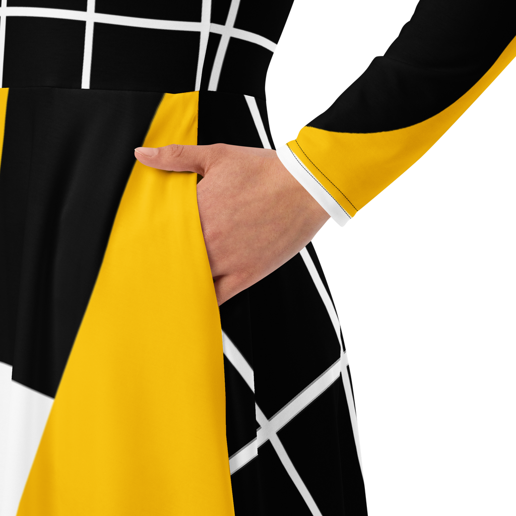 Sunshine Grid Midi Pocket Dress (S-3X)