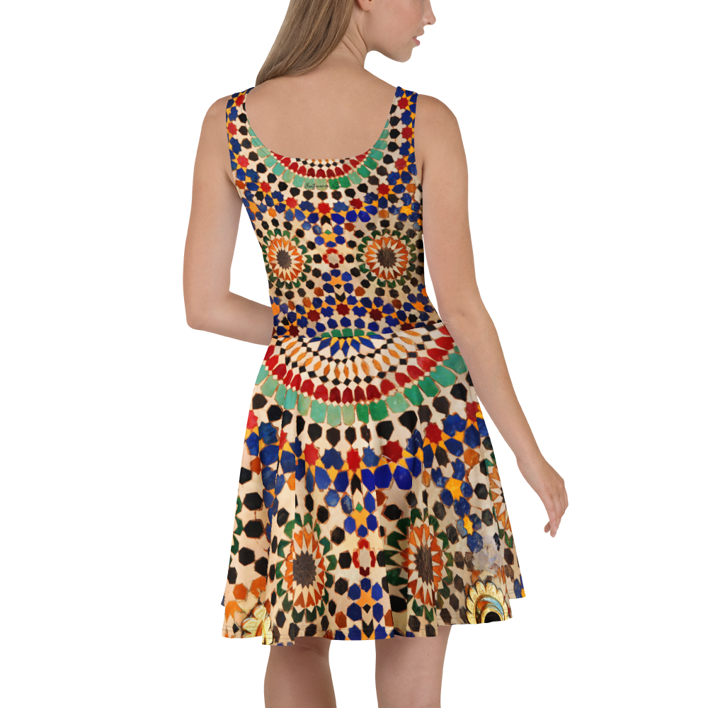 Tapestry Dot Mini Skater Dress (S-2X)