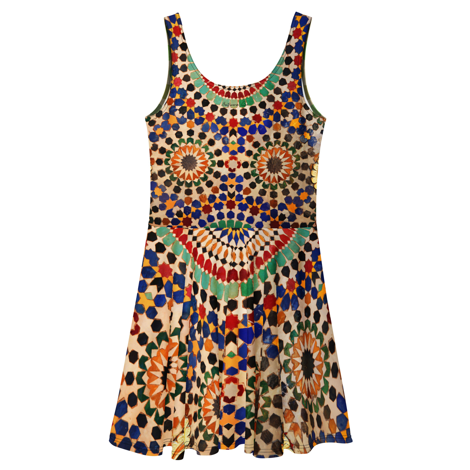 Tapestry Dot Mini Skater Dress (S-2X)