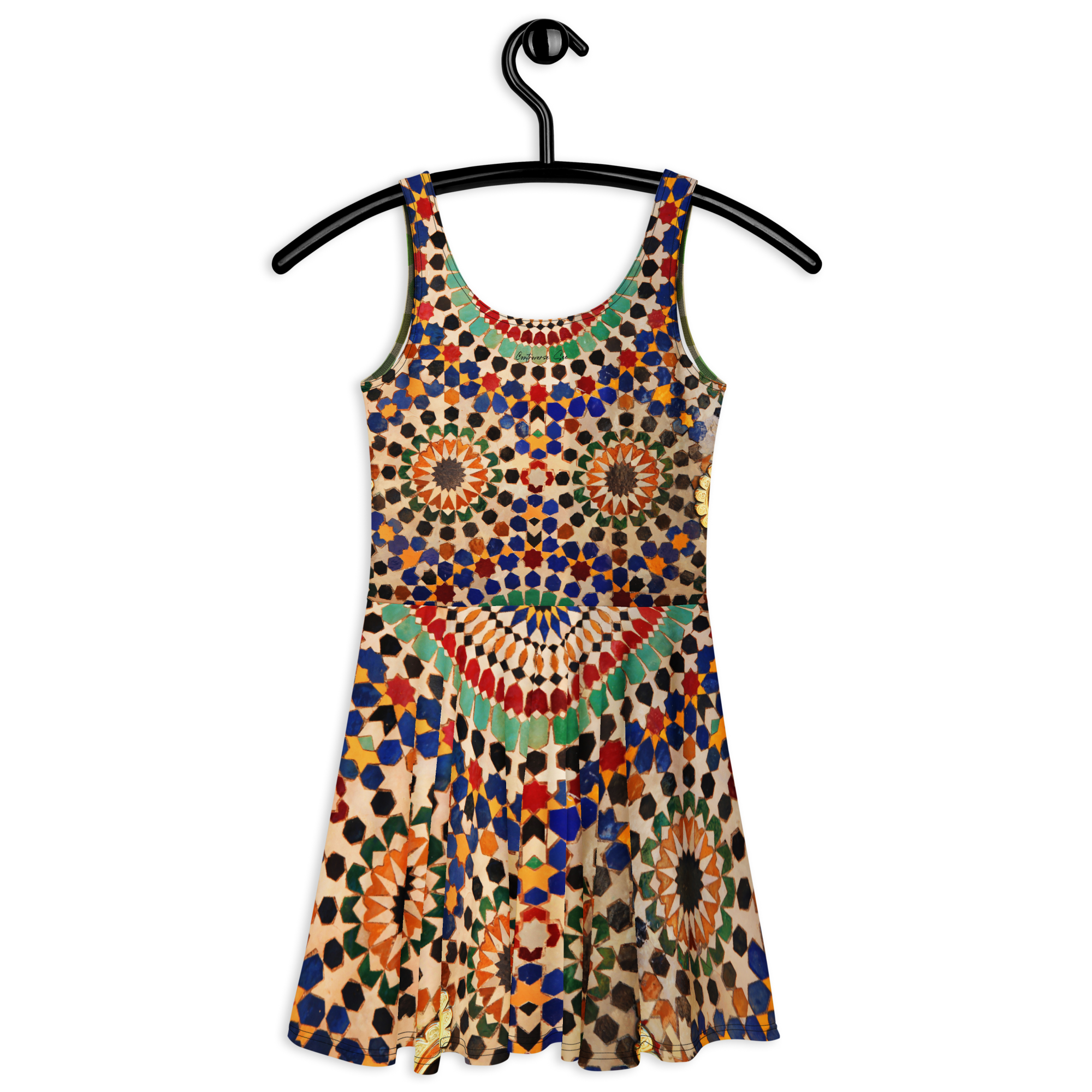 Tapestry Dot Mini Skater Dress (S-2X)