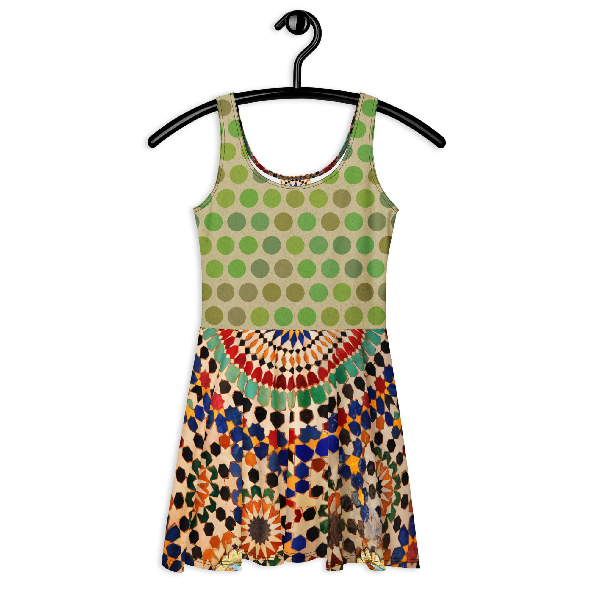 Tapestry Dot Mini Skater Dress (S-2X)